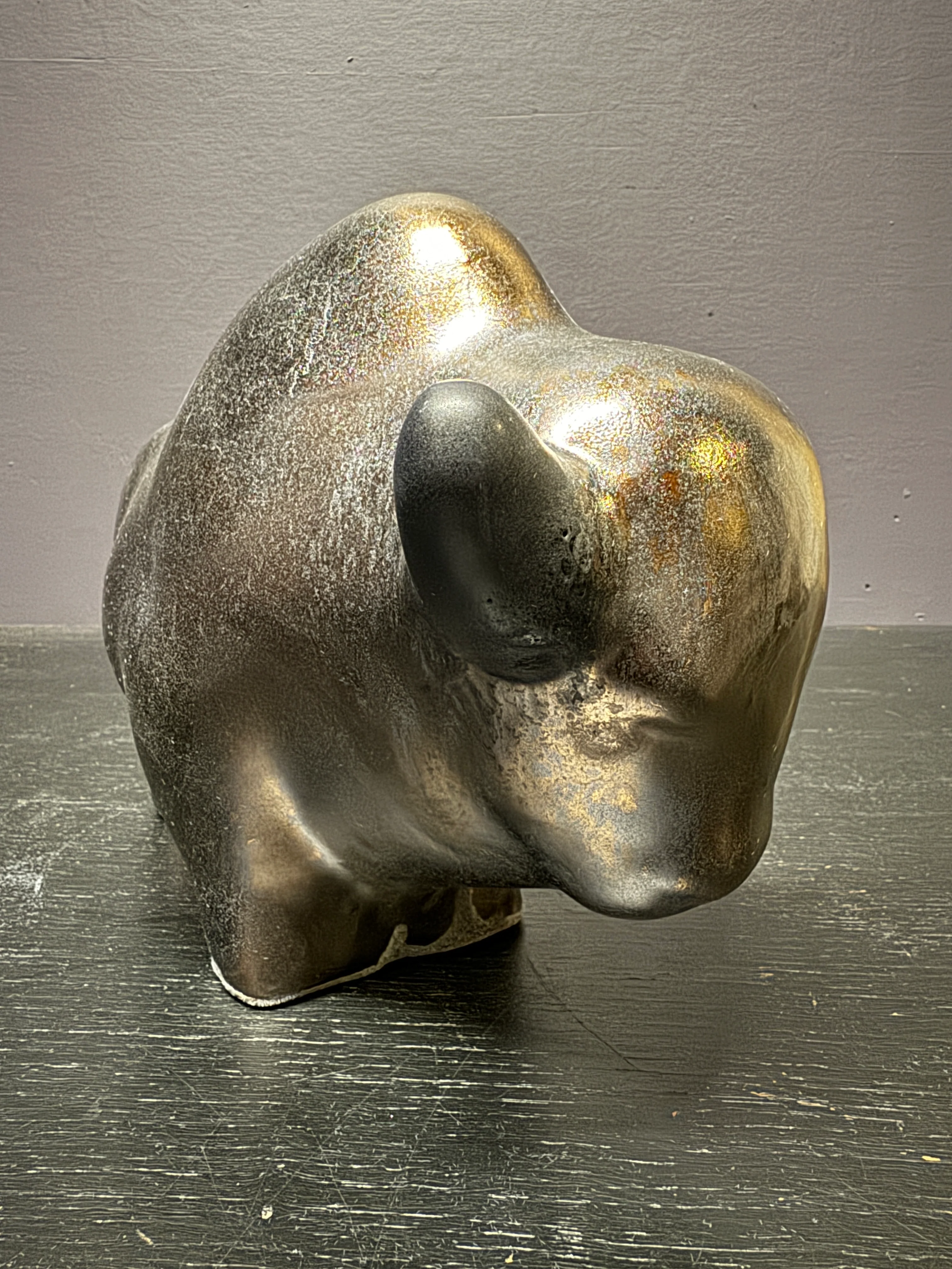 Otto Keramik Large Ceramic Bison West German Pottery Fat Lava - Image 5