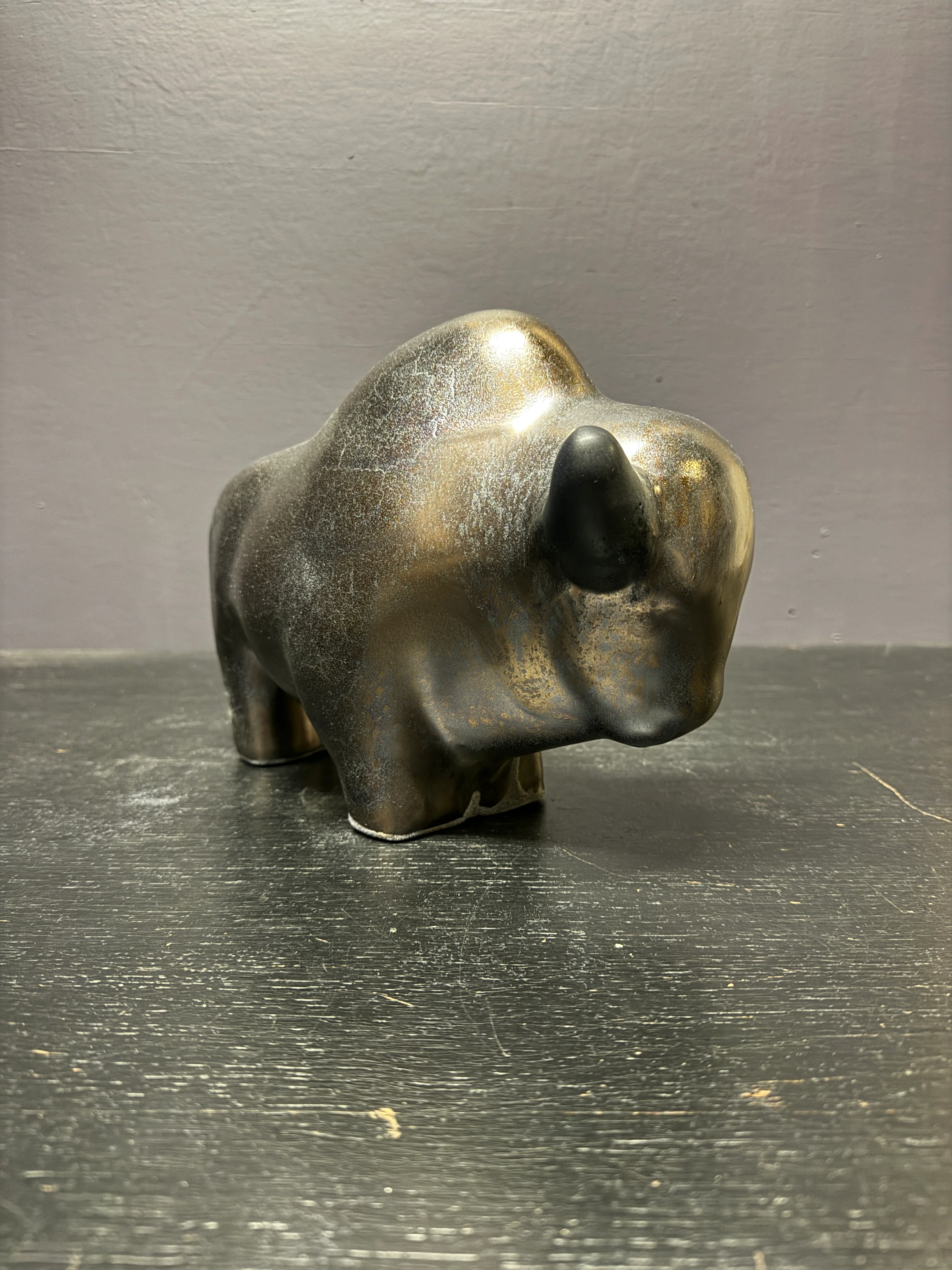 Otto Keramik Large Ceramic Bison West German Pottery Fat Lava - Image 6