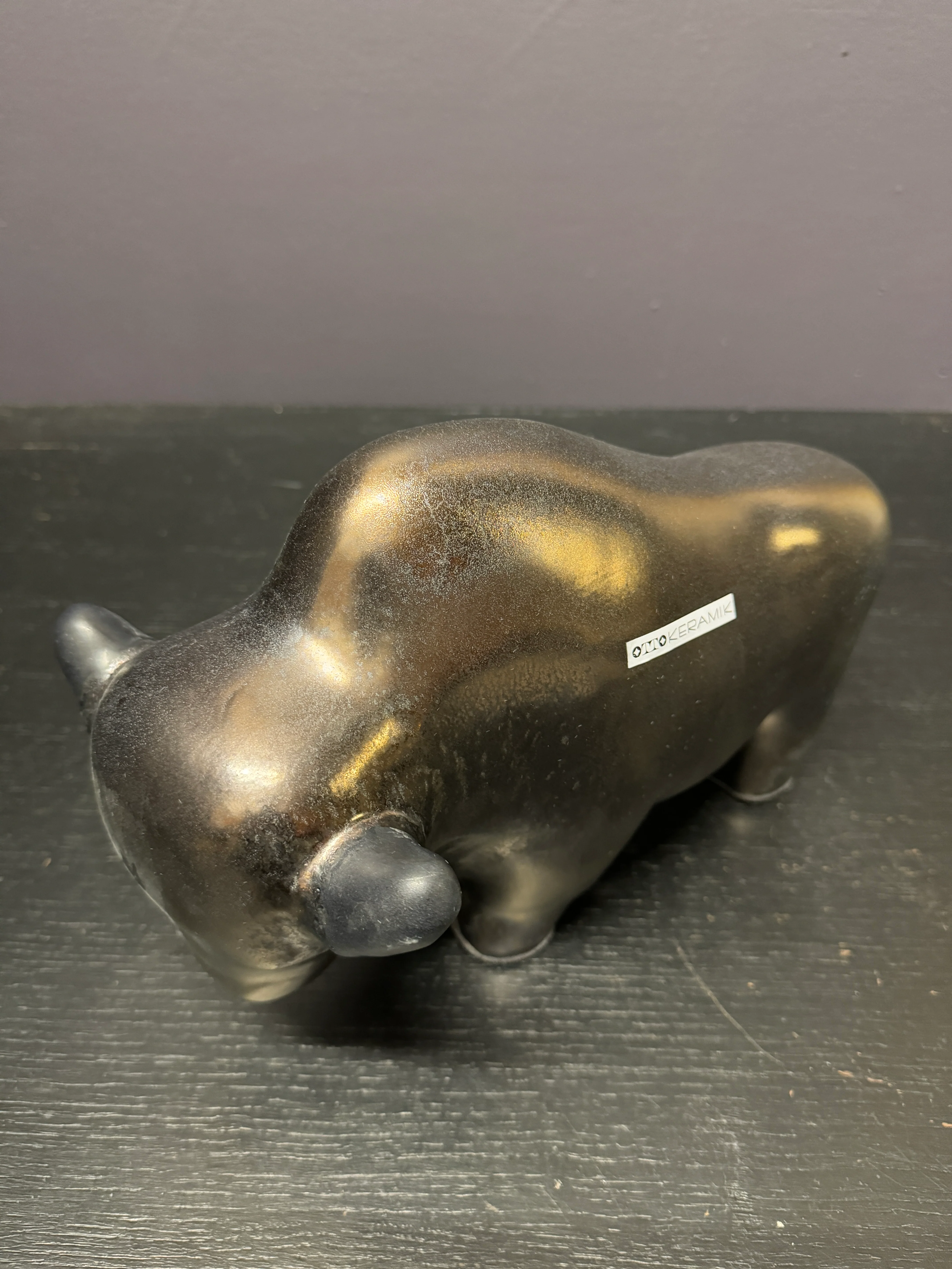Otto Keramik Large Ceramic Bison West German Pottery Fat Lava - Image 8