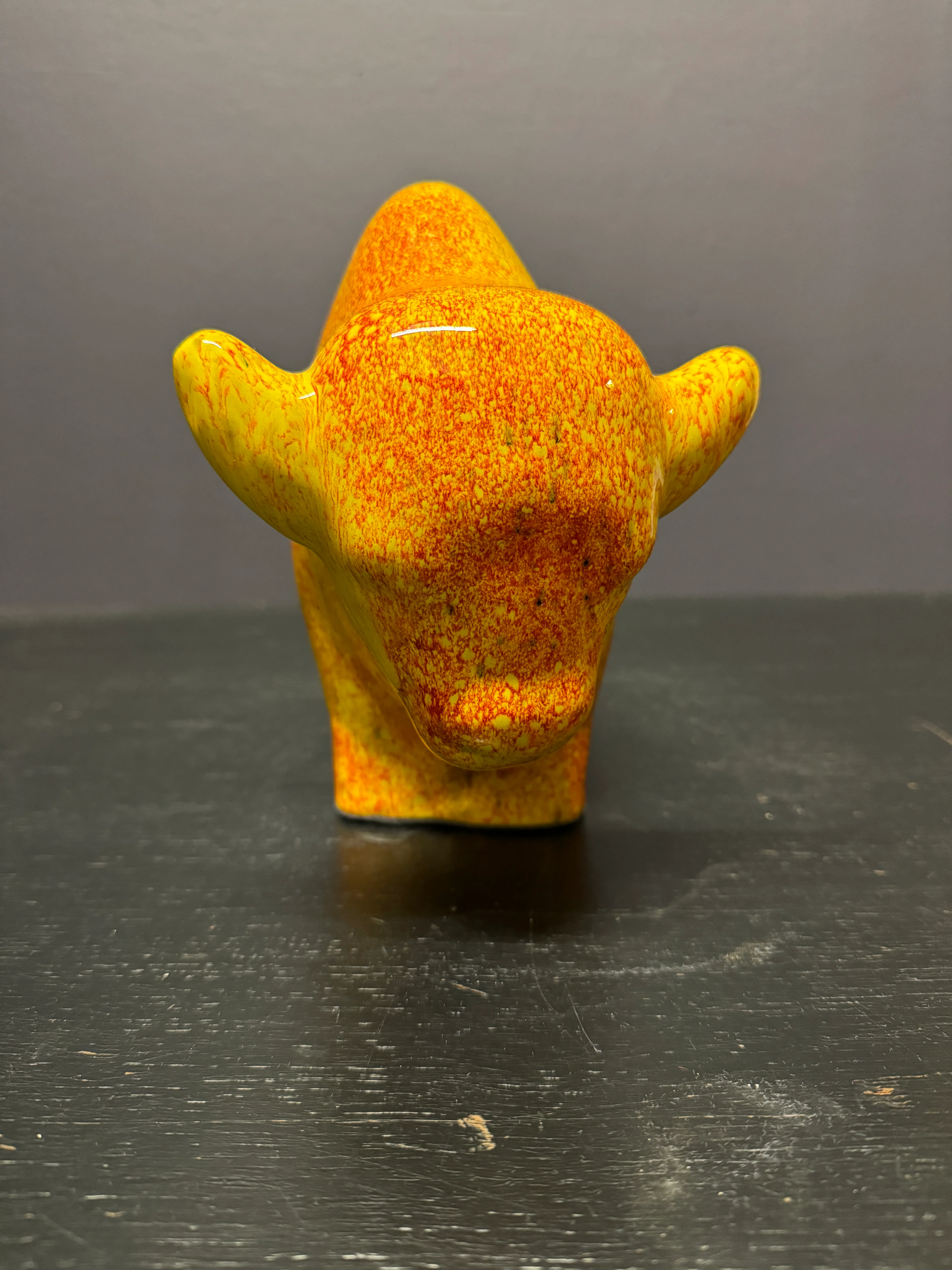 Otto Keramik Large Ceramic Bison West German Pottery Fat Lava - Image 4