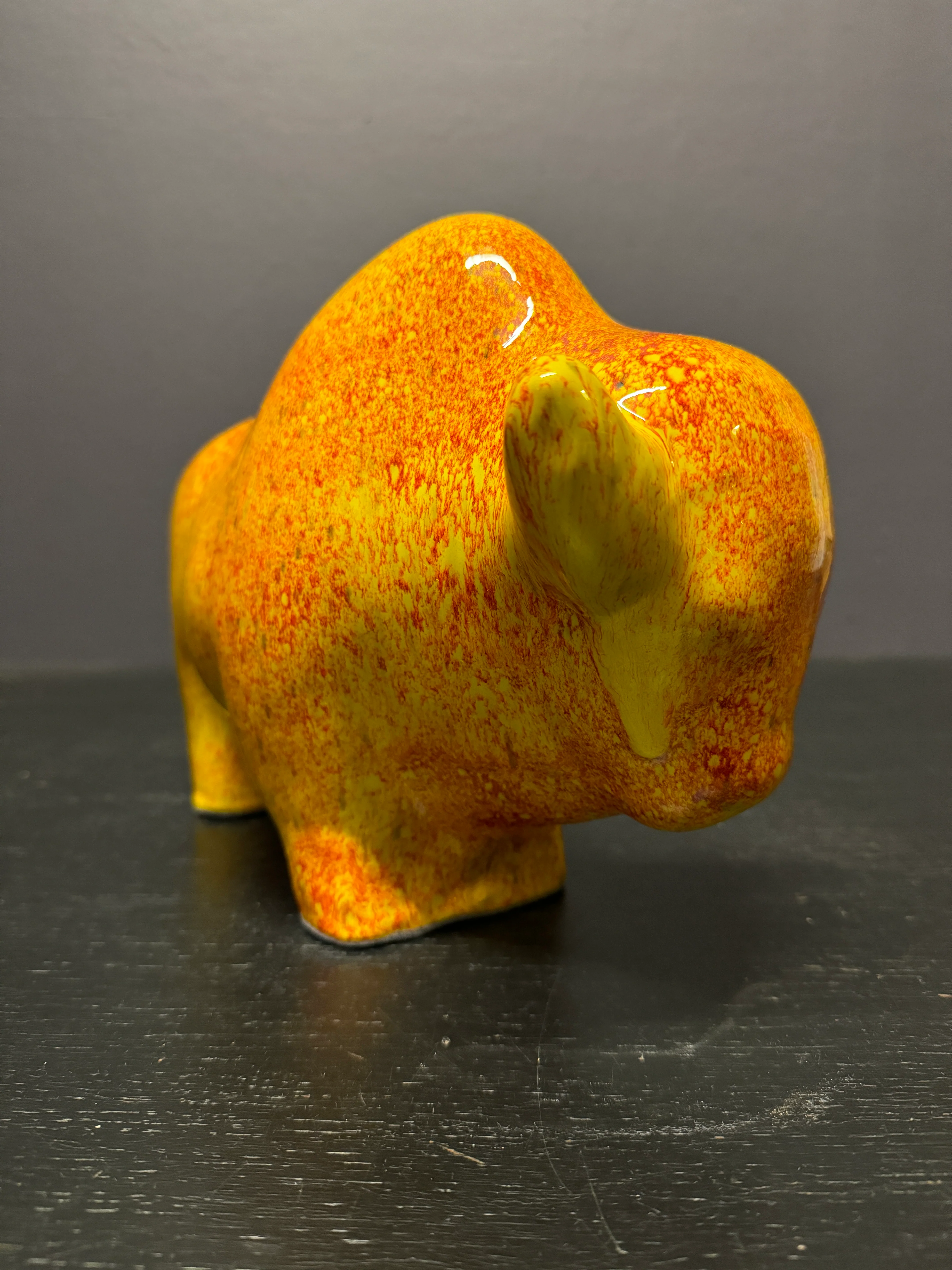 Otto Keramik Large Ceramic Bison West German Pottery Fat Lava - Image 5