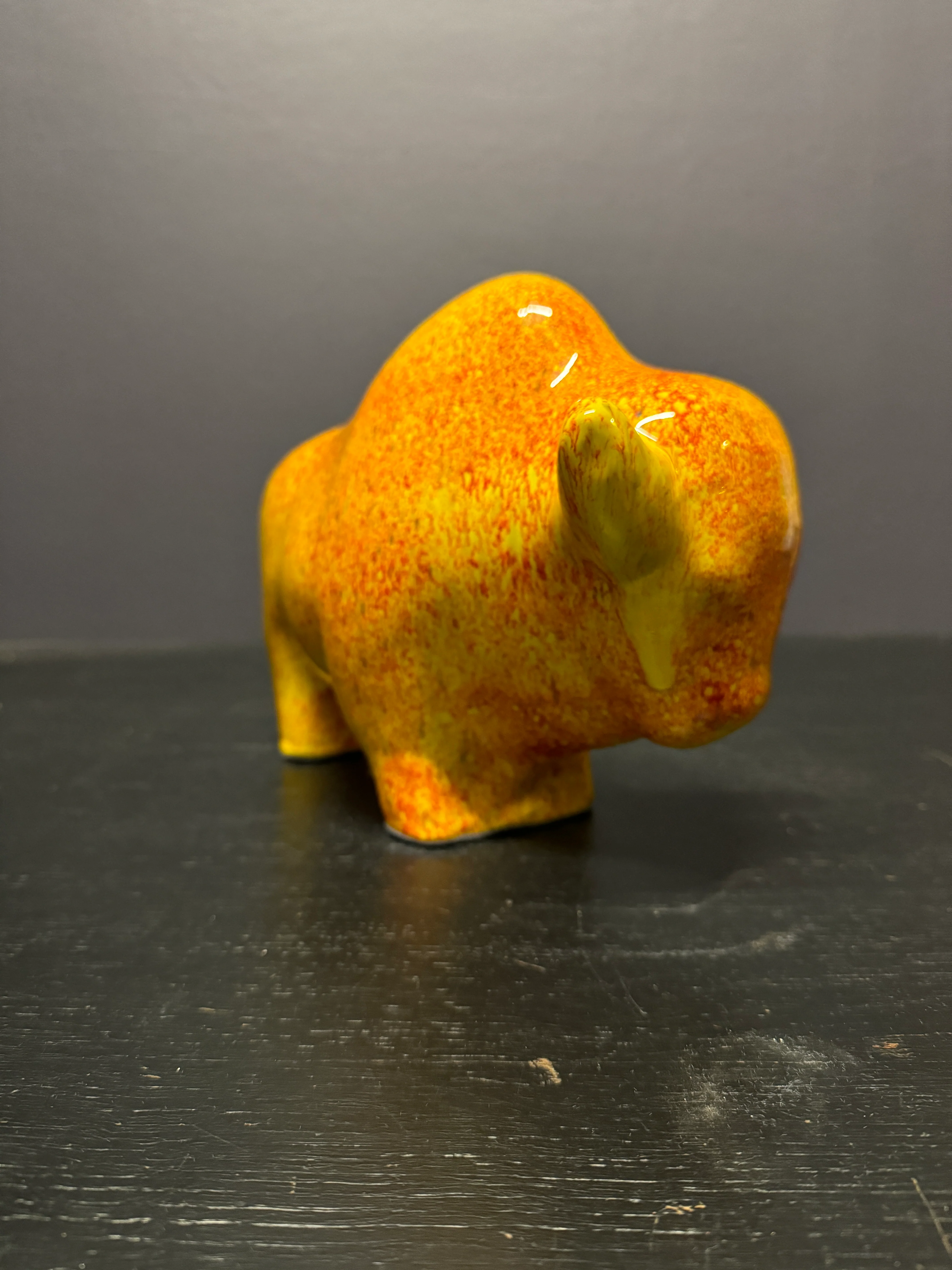 Otto Keramik Large Ceramic Bison West German Pottery Fat Lava - Image 6