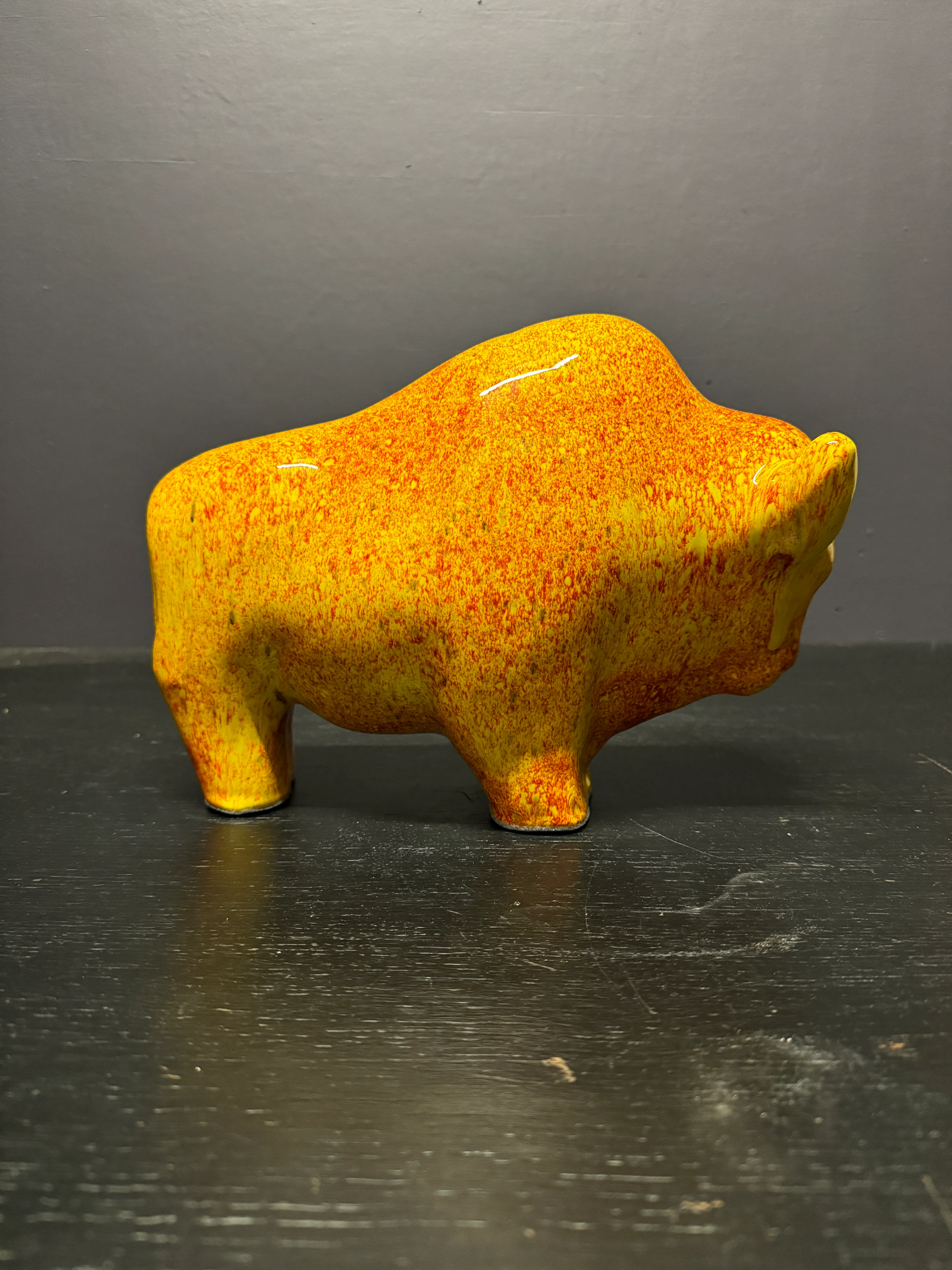 Otto Keramik Large Ceramic Bison West German Pottery Fat Lava - Image 7