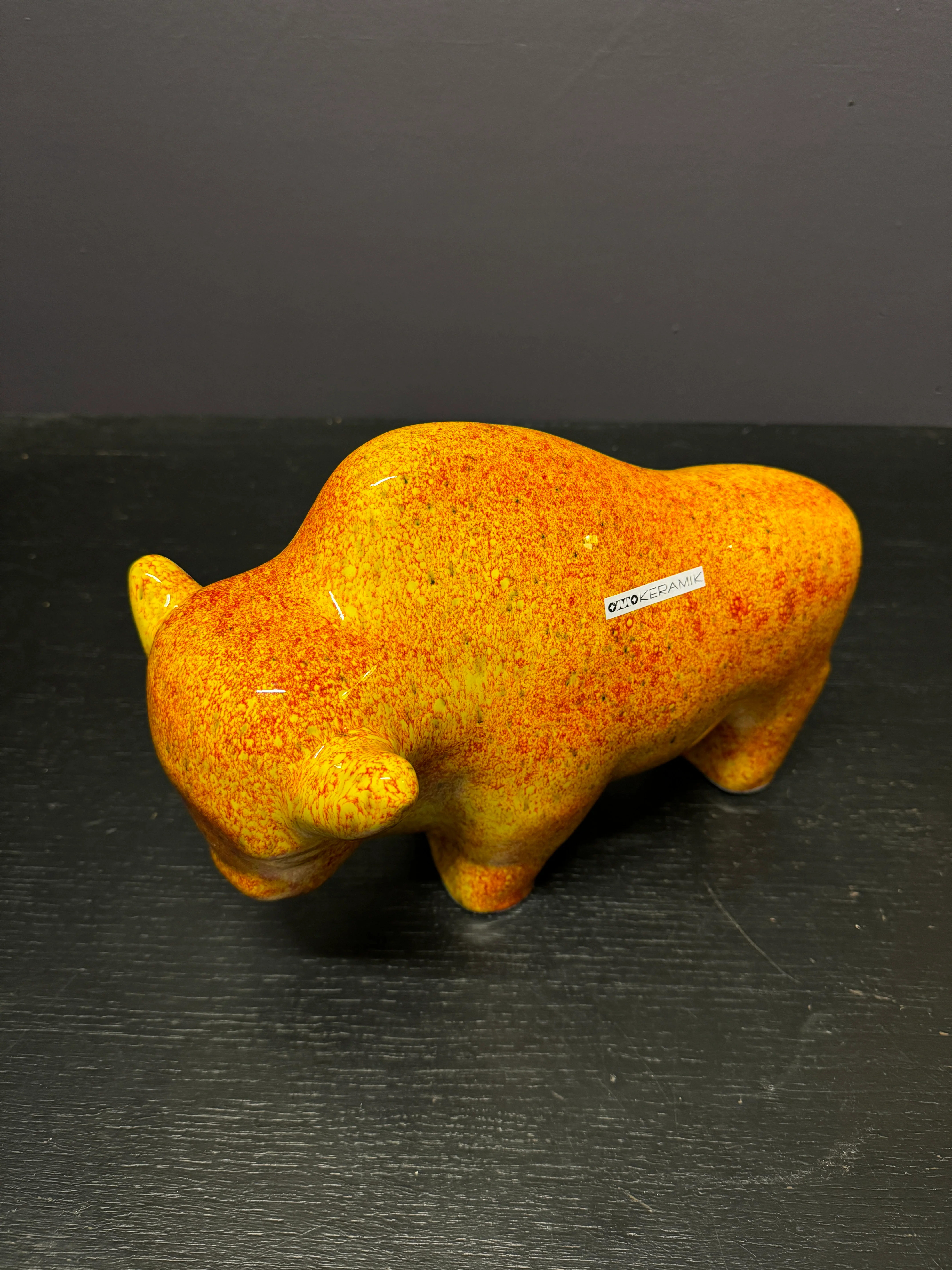 Otto Keramik Large Ceramic Bison West German Pottery Fat Lava - Image 8