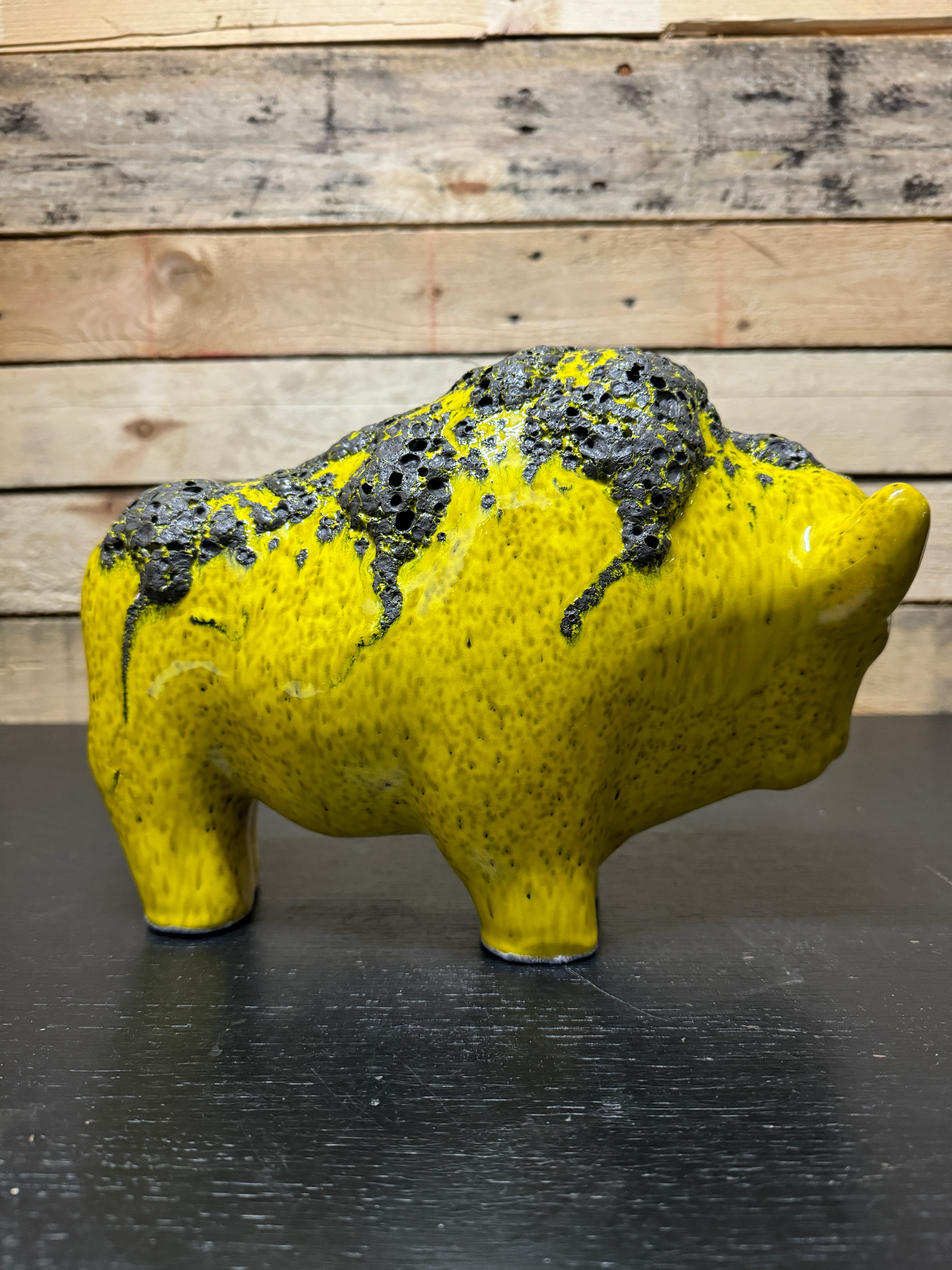 Otto Keramik Large Ceramic Bison West German Pottery Fat Lava - Image 6