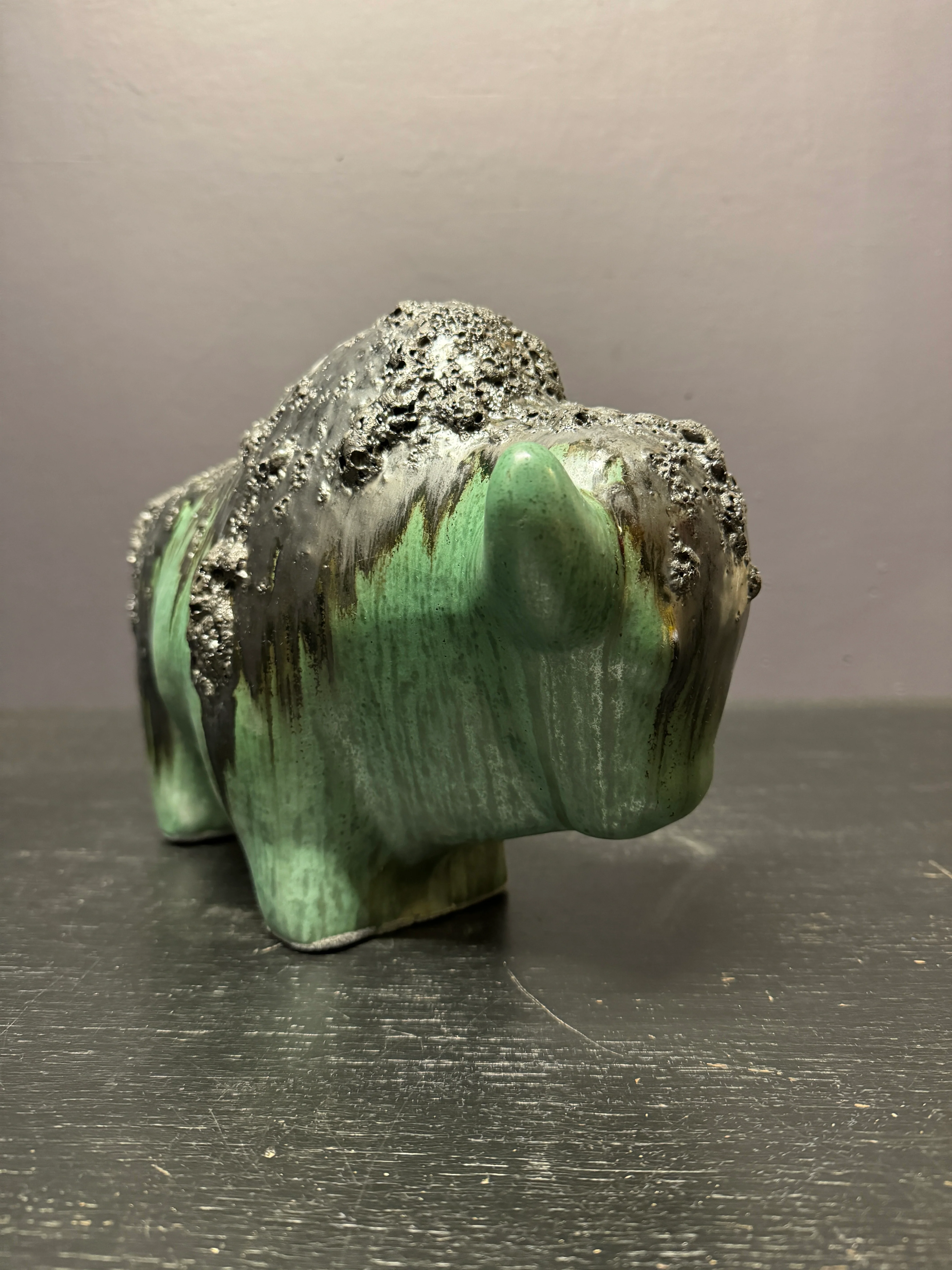 Otto Keramik Large Ceramic Bison West German Pottery Fat Lava - Image 5