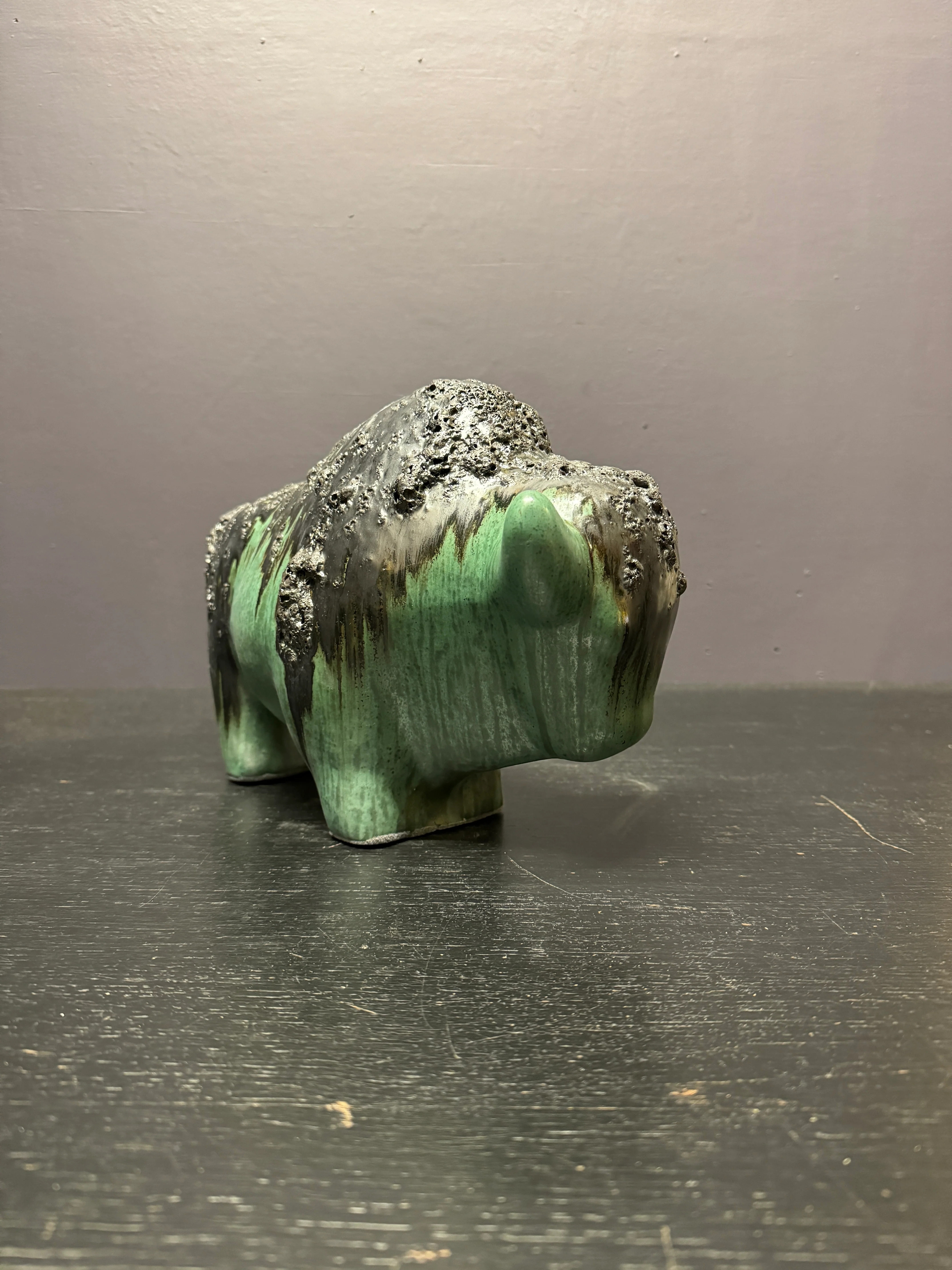 Otto Keramik Large Ceramic Bison West German Pottery Fat Lava - Image 6