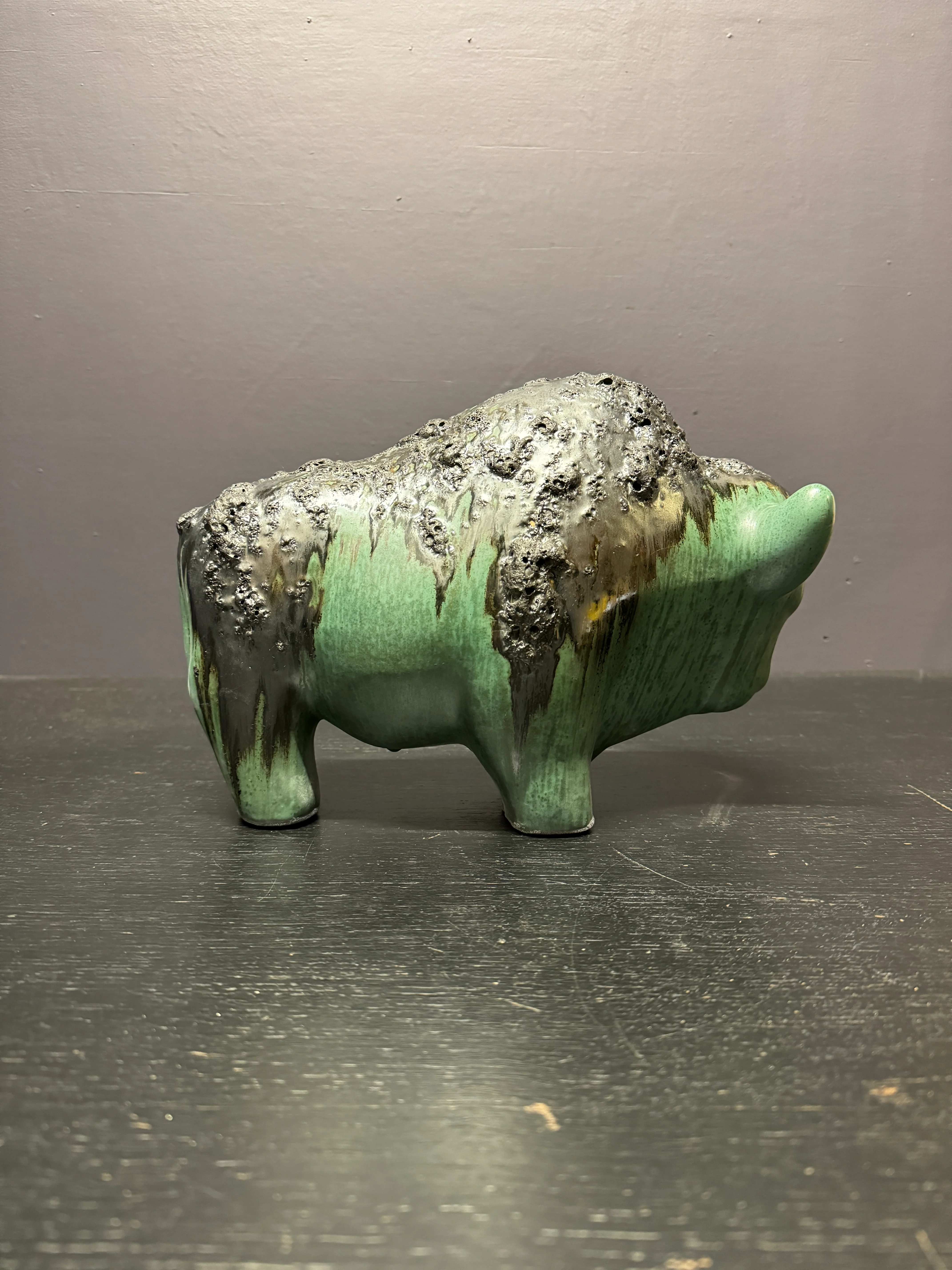 Otto Keramik Large Ceramic Bison West German Pottery Fat Lava - Image 7