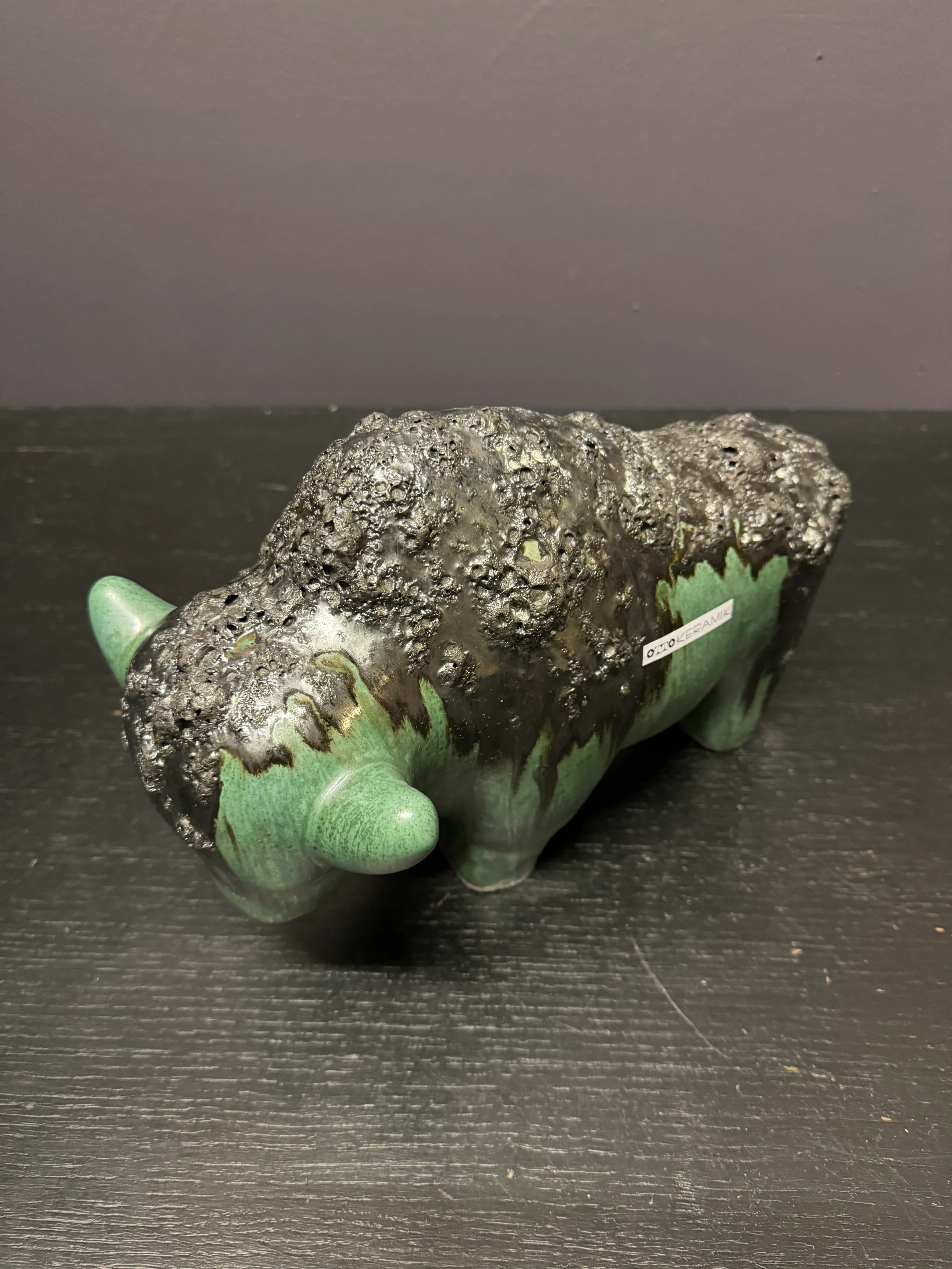 Otto Keramik Large Ceramic Bison West German Pottery Fat Lava - Image 8
