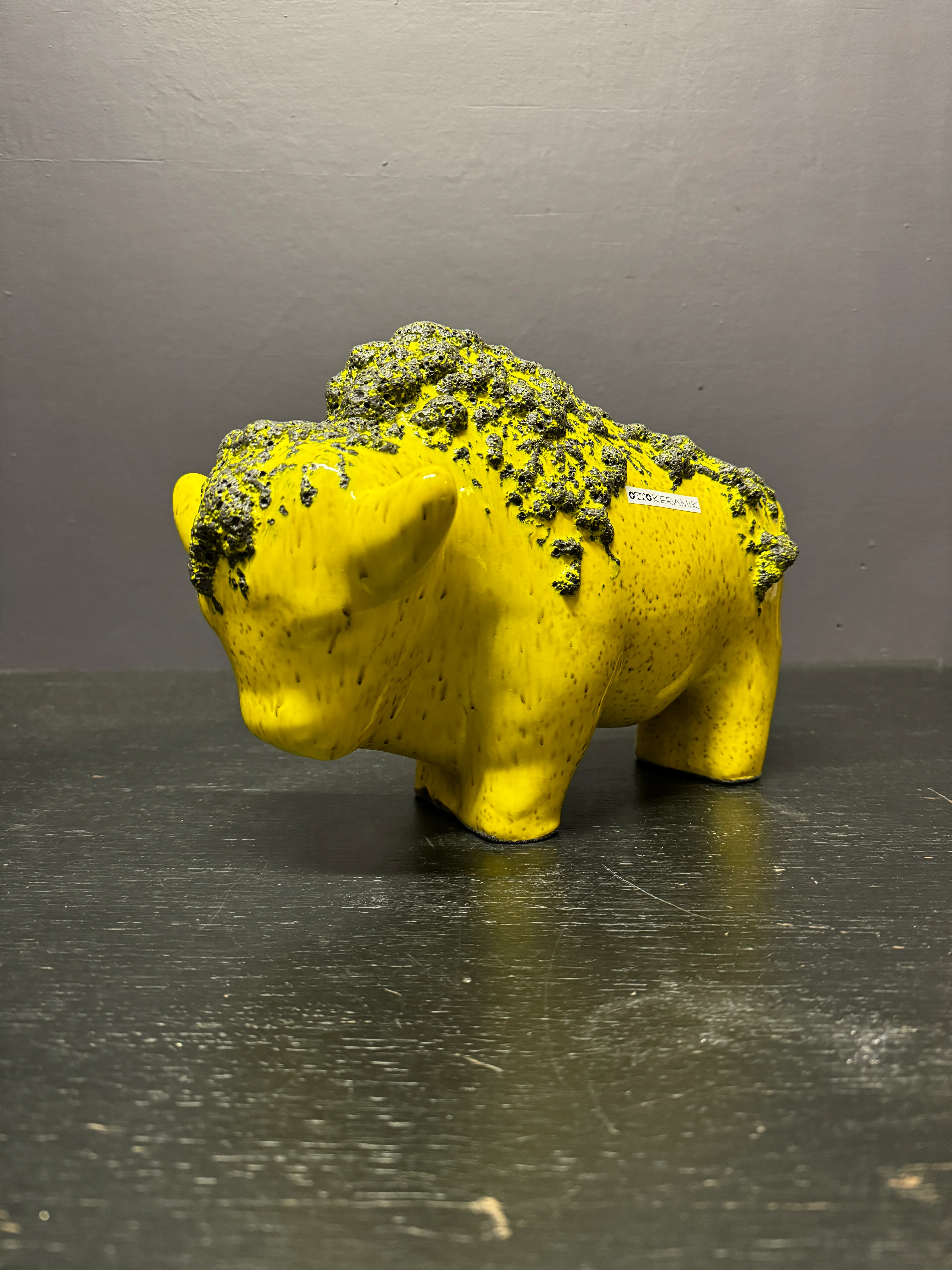 Otto Keramik Large Ceramic Bison West German Pottery Fat Lava - Image 2