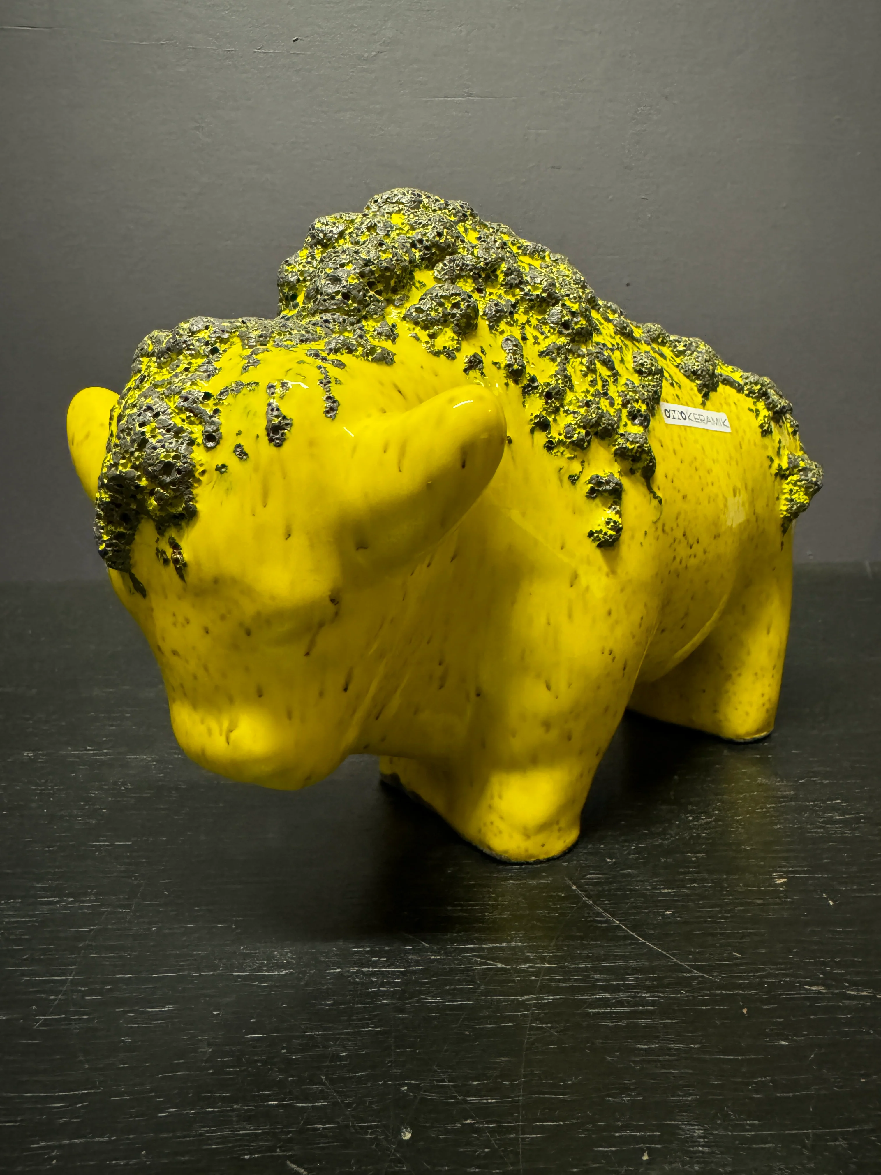 Otto Keramik Large Ceramic Bison West German Pottery Fat Lava - Image 3