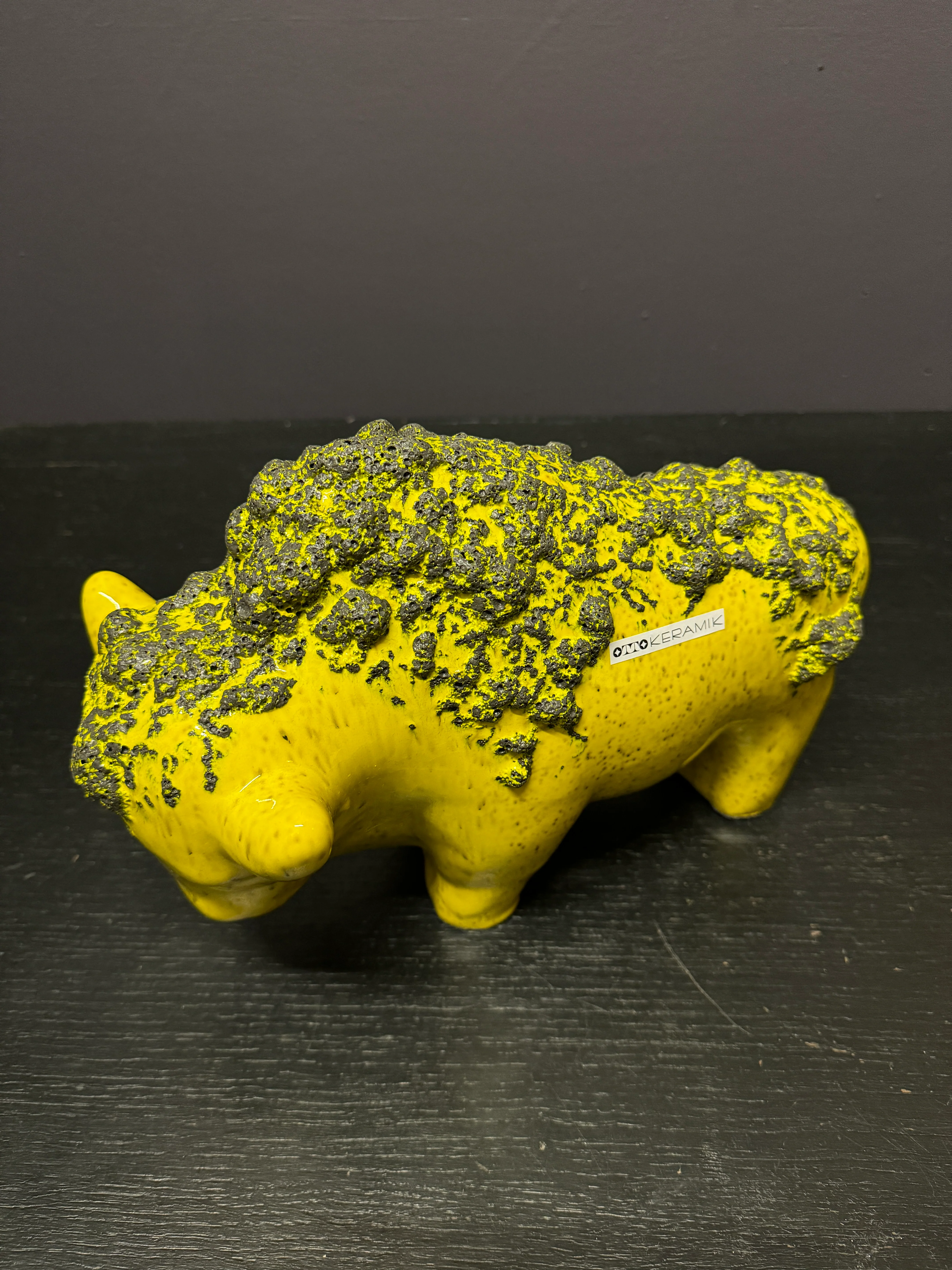 Otto Keramik Large Ceramic Bison West German Pottery Fat Lava - Image 8