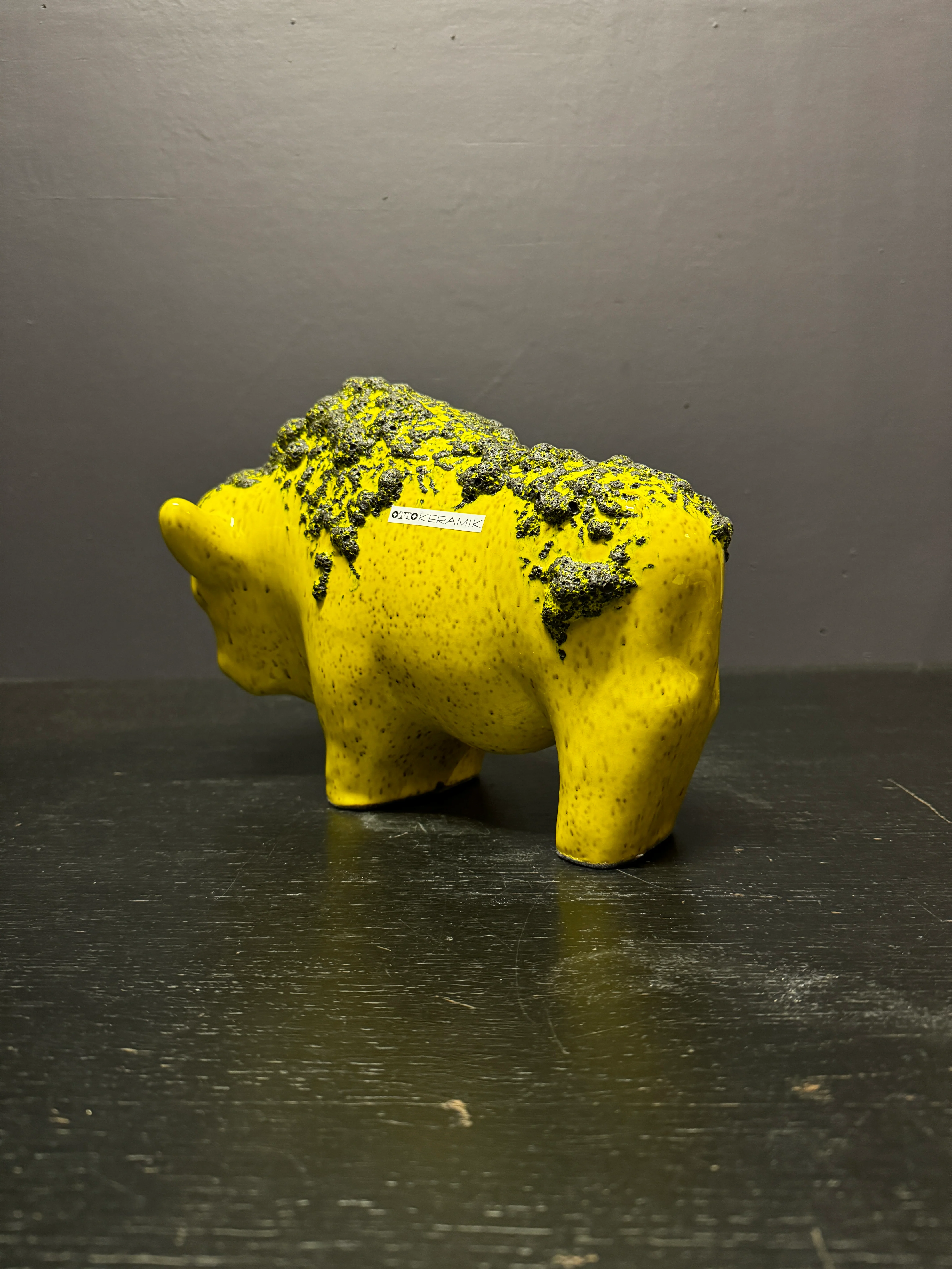 Otto Keramik Large Ceramic Bison West German Pottery Fat Lava - Image 9