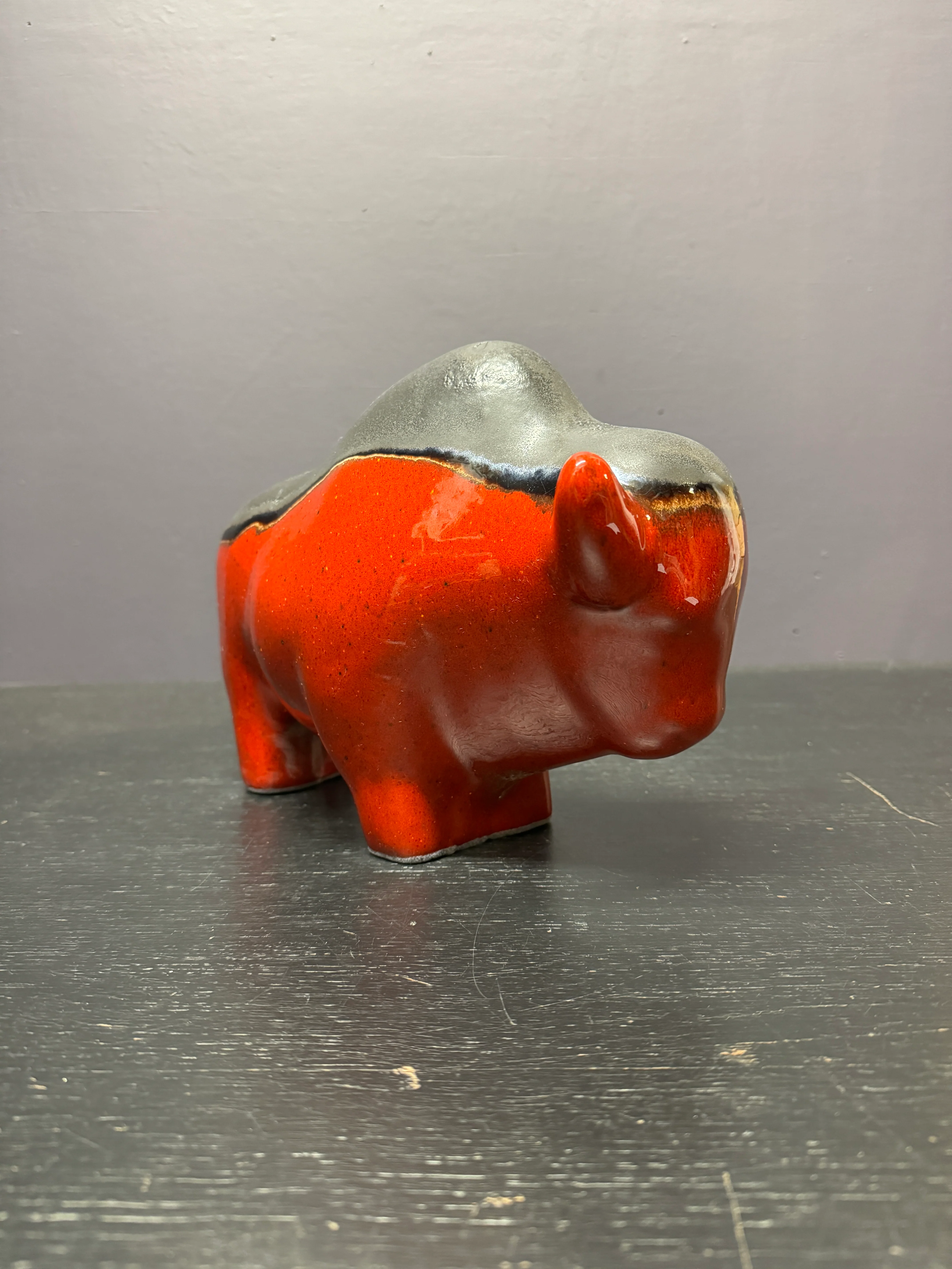 Otto Keramik Large Ceramic Bison West German Pottery Fat Lava - Image 6
