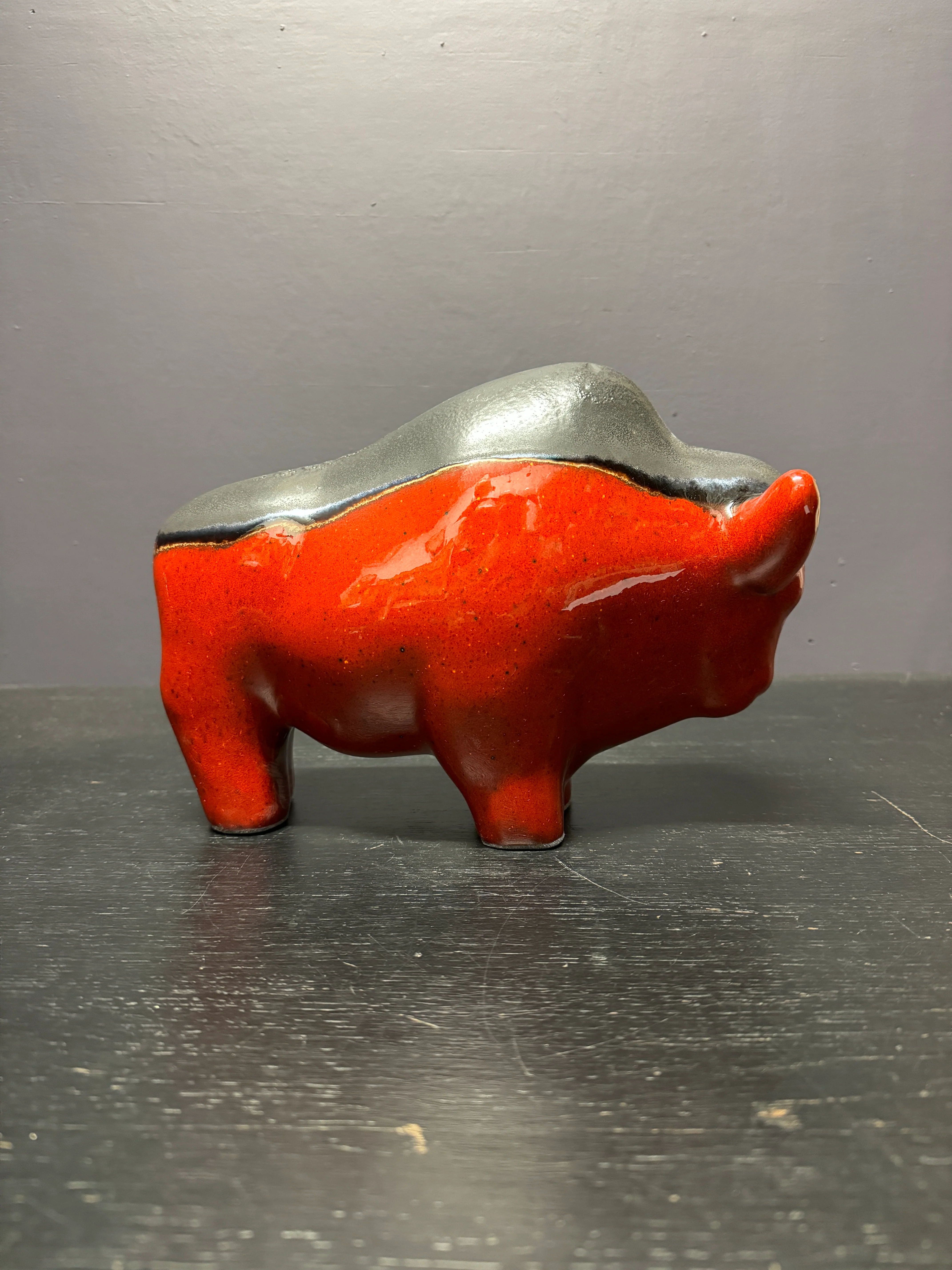 Otto Keramik Large Ceramic Bison West German Pottery Fat Lava - Image 7