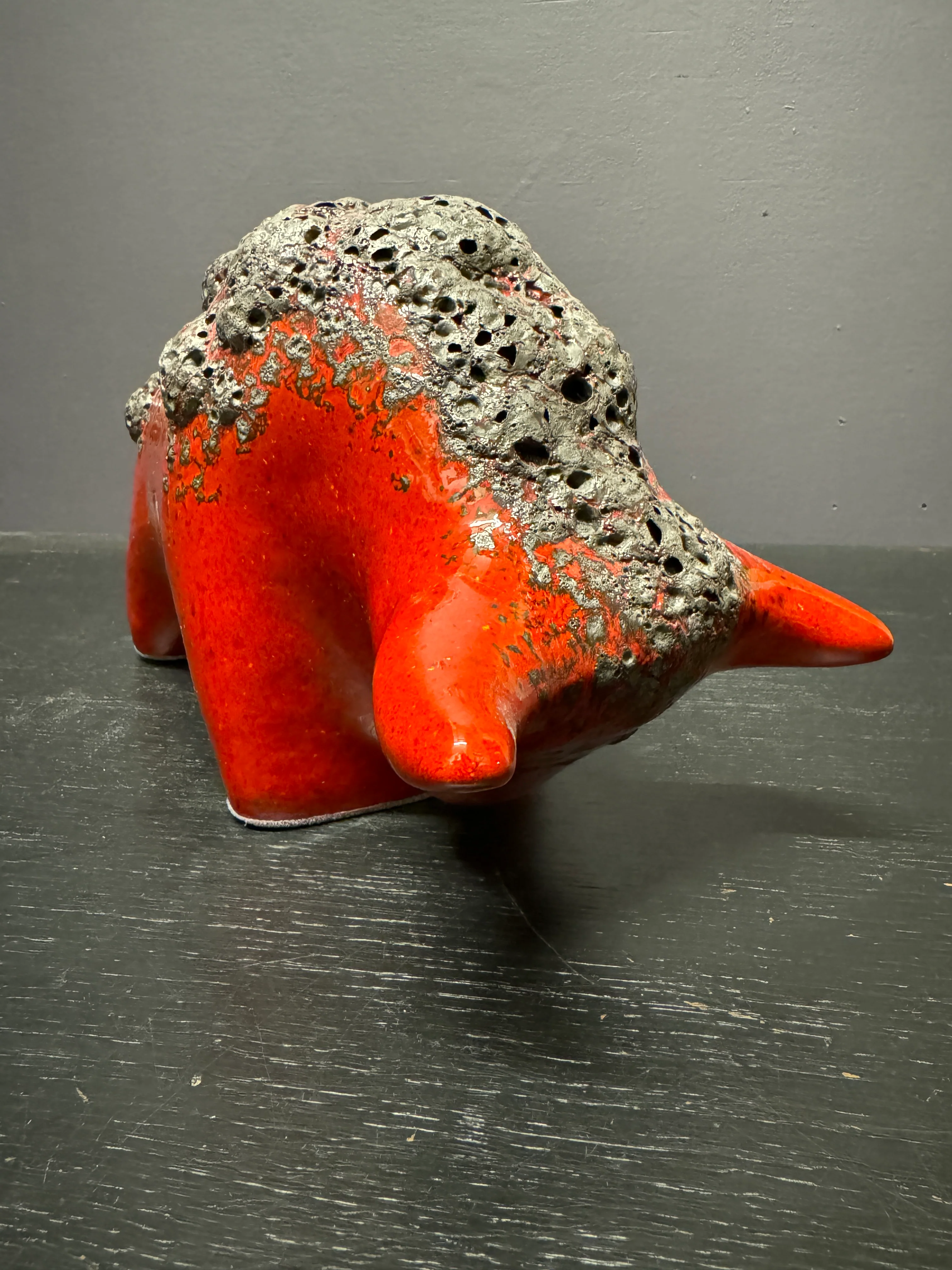 Otto Keramik Large Ceramic Bull West German Pottery Fat Lava - Image 5