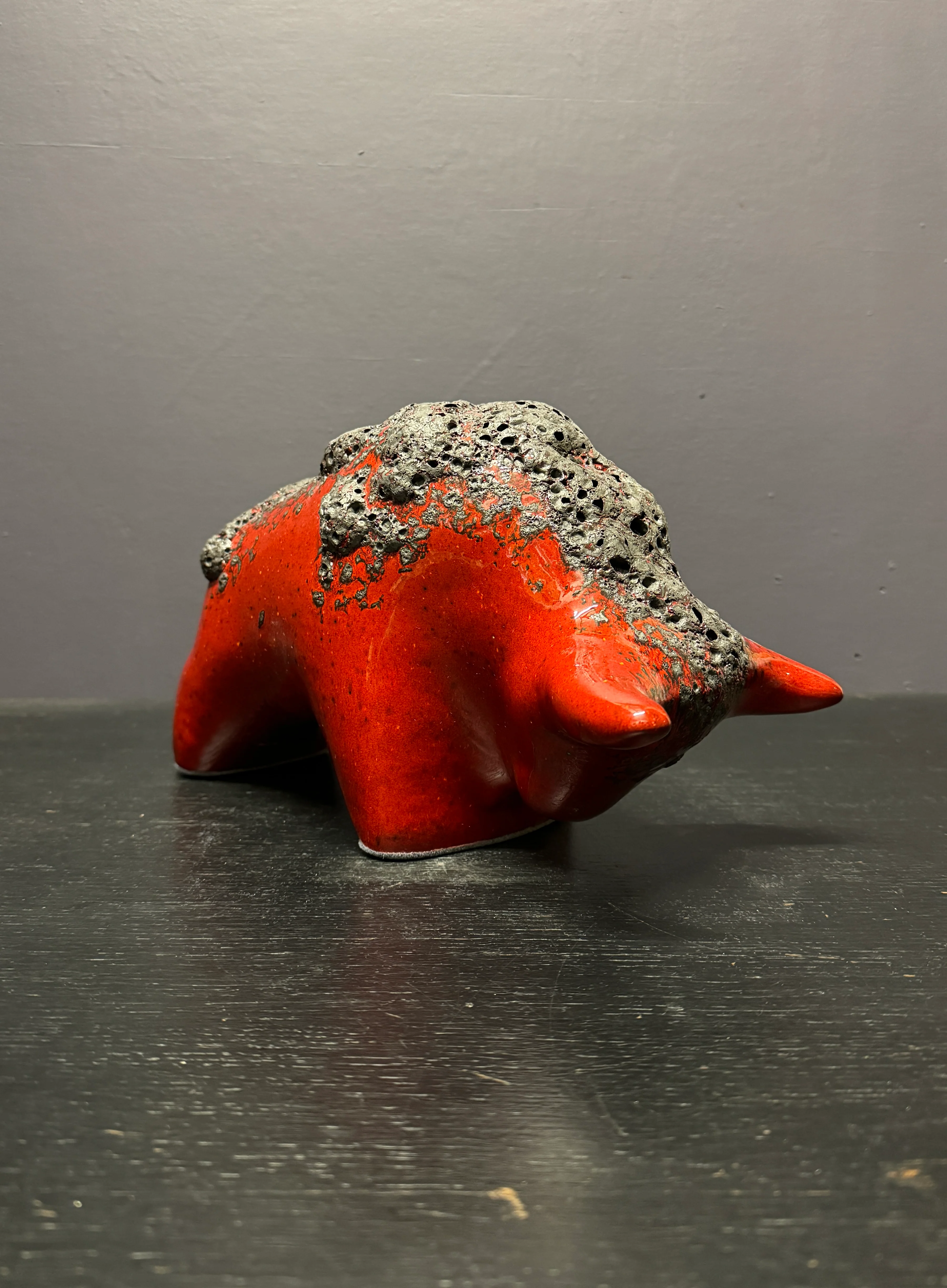 Otto Keramik Large Ceramic Bull West German Pottery Fat Lava - Image 6