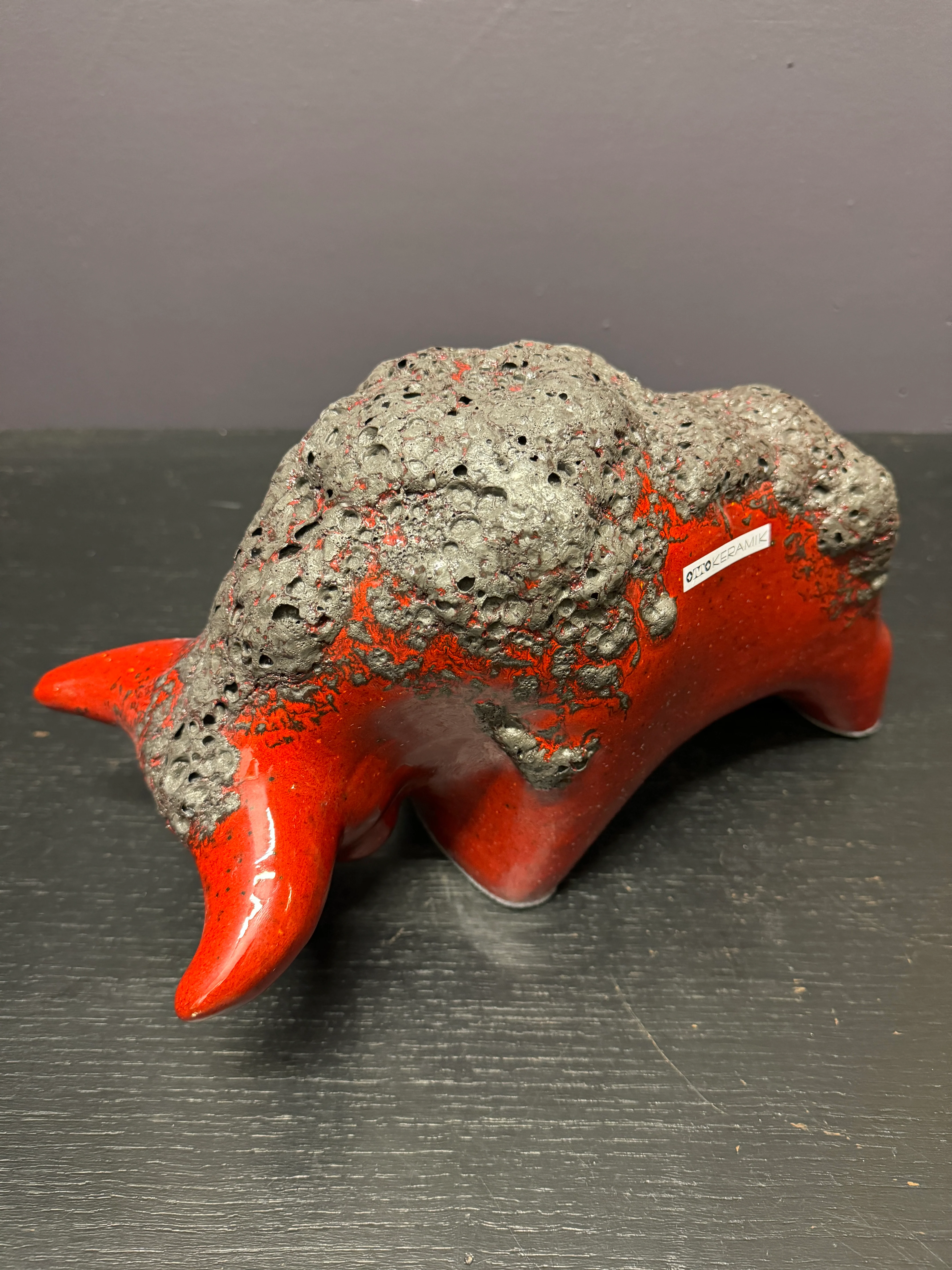 Otto Keramik Large Ceramic Bull West German Pottery Fat Lava - Image 8