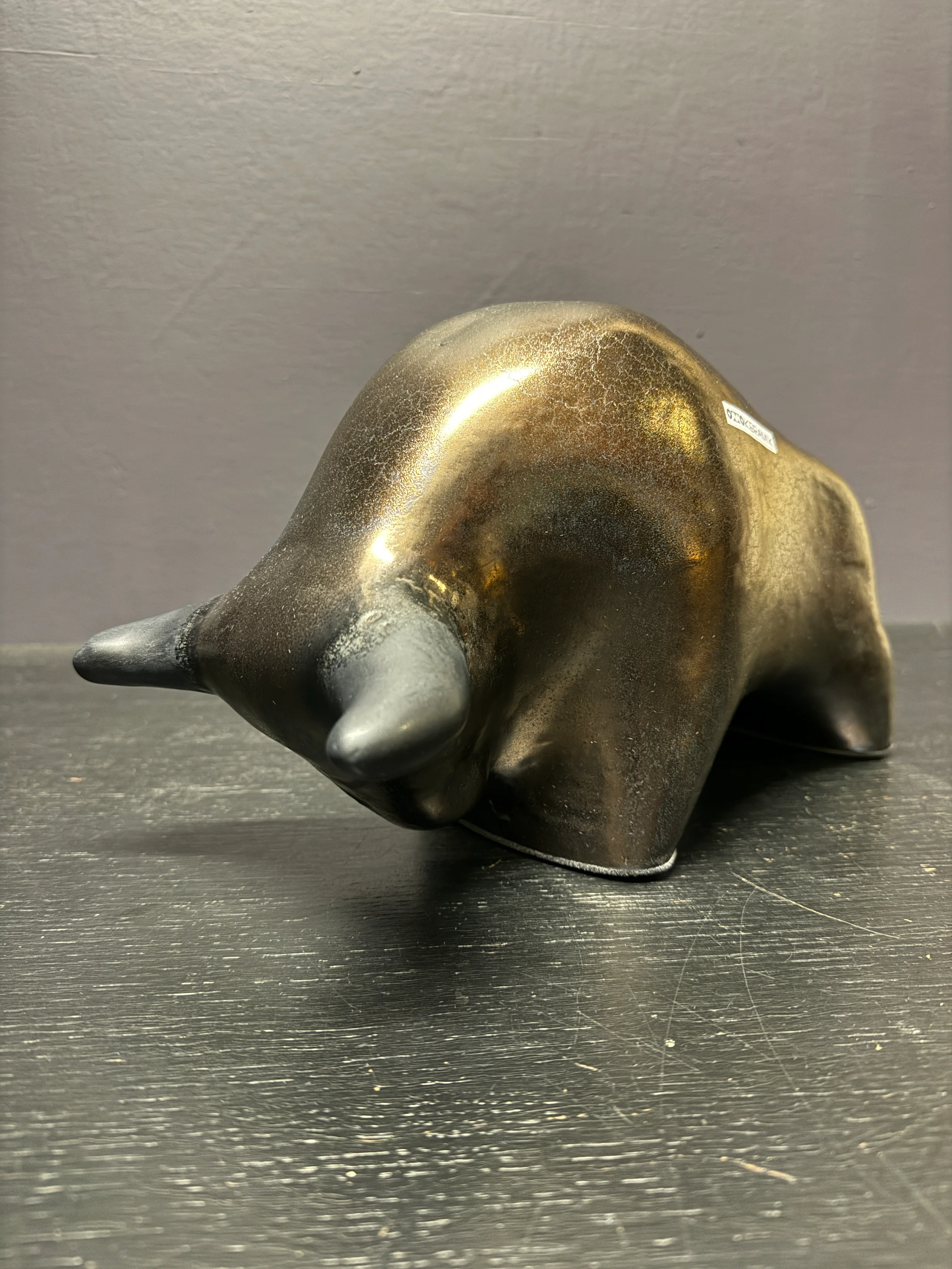 Otto Keramik Large Ceramic Bull West German Pottery Fat Lava - Image 3
