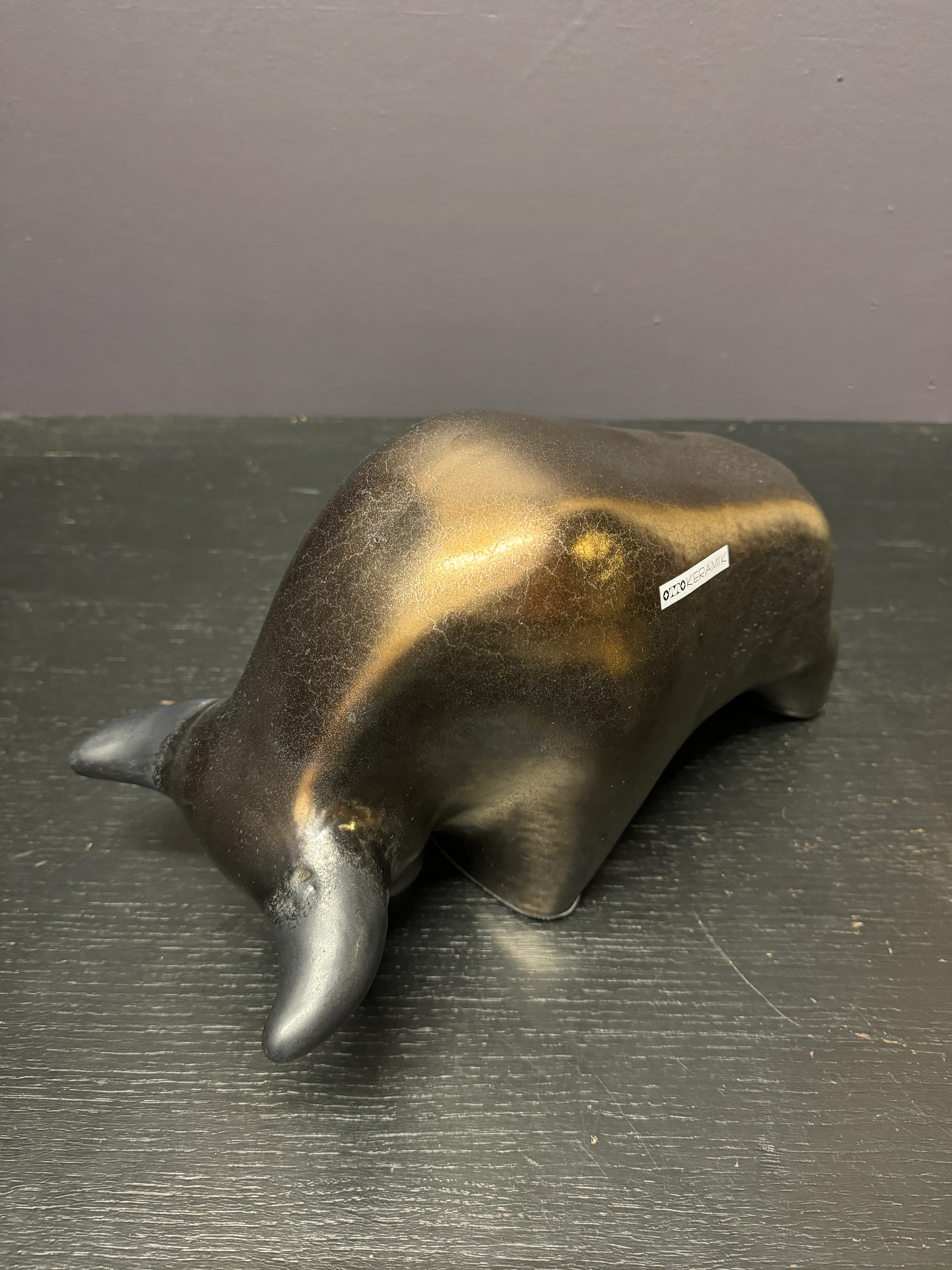 Otto Keramik Large Ceramic Bull West German Pottery Fat Lava - Image 8