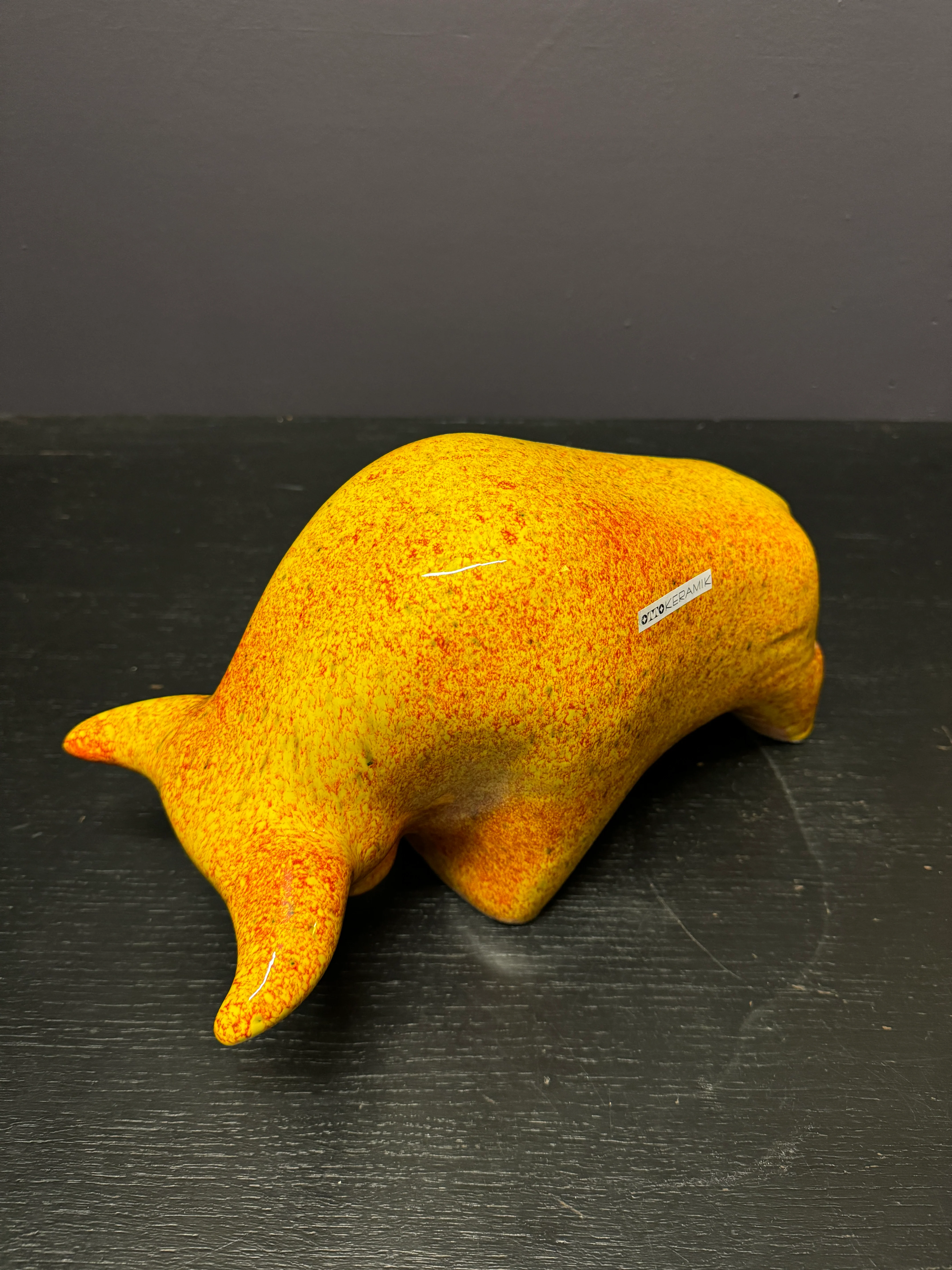 Otto Keramik Large Ceramic Bull West German Pottery Fat Lava - Image 8