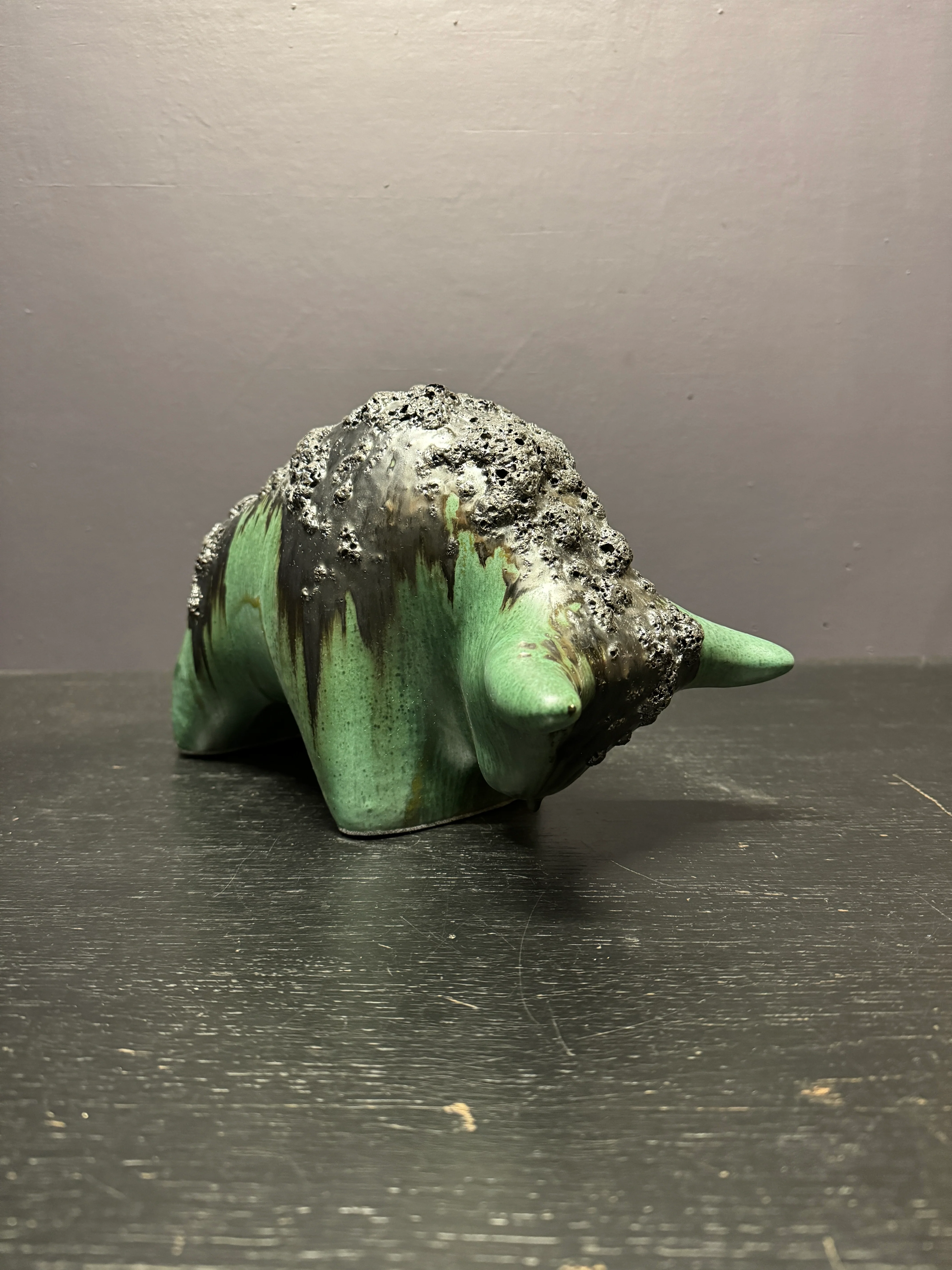 Otto Keramik Large Ceramic Bull West German Pottery Fat Lava - Image 6