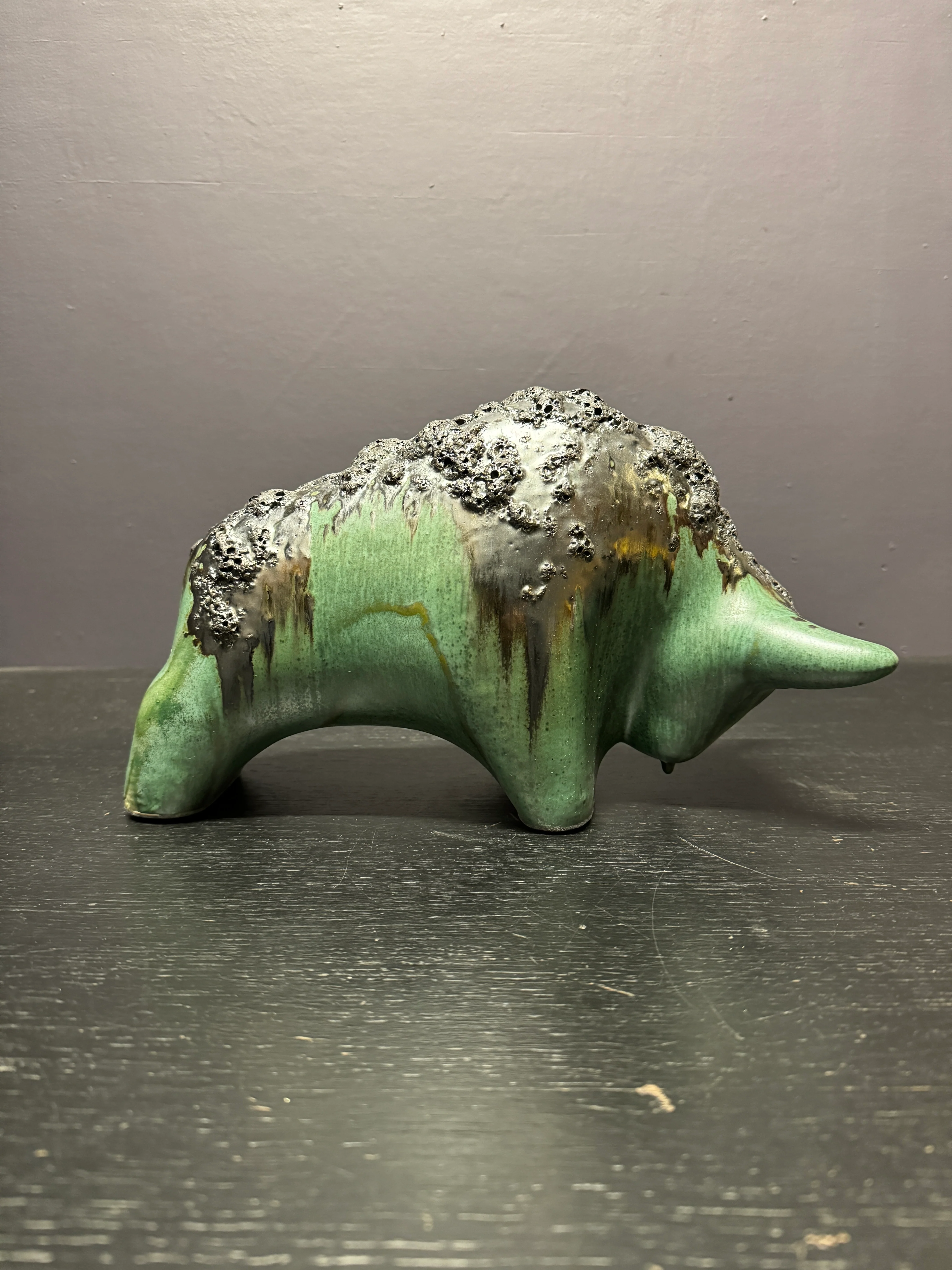 Otto Keramik Large Ceramic Bull West German Pottery Fat Lava - Image 7