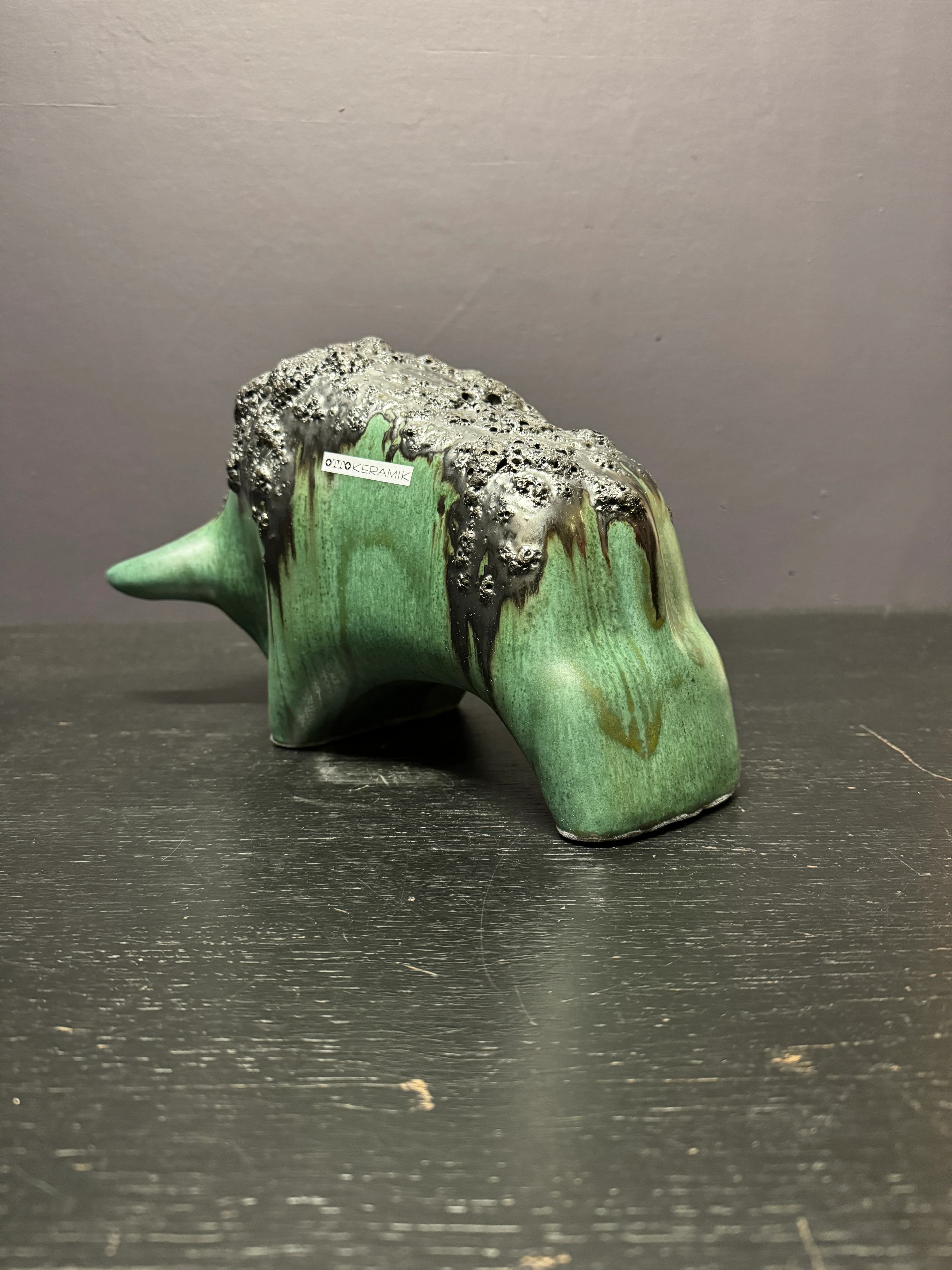 Otto Keramik Large Ceramic Bull West German Pottery Fat Lava - Image 9