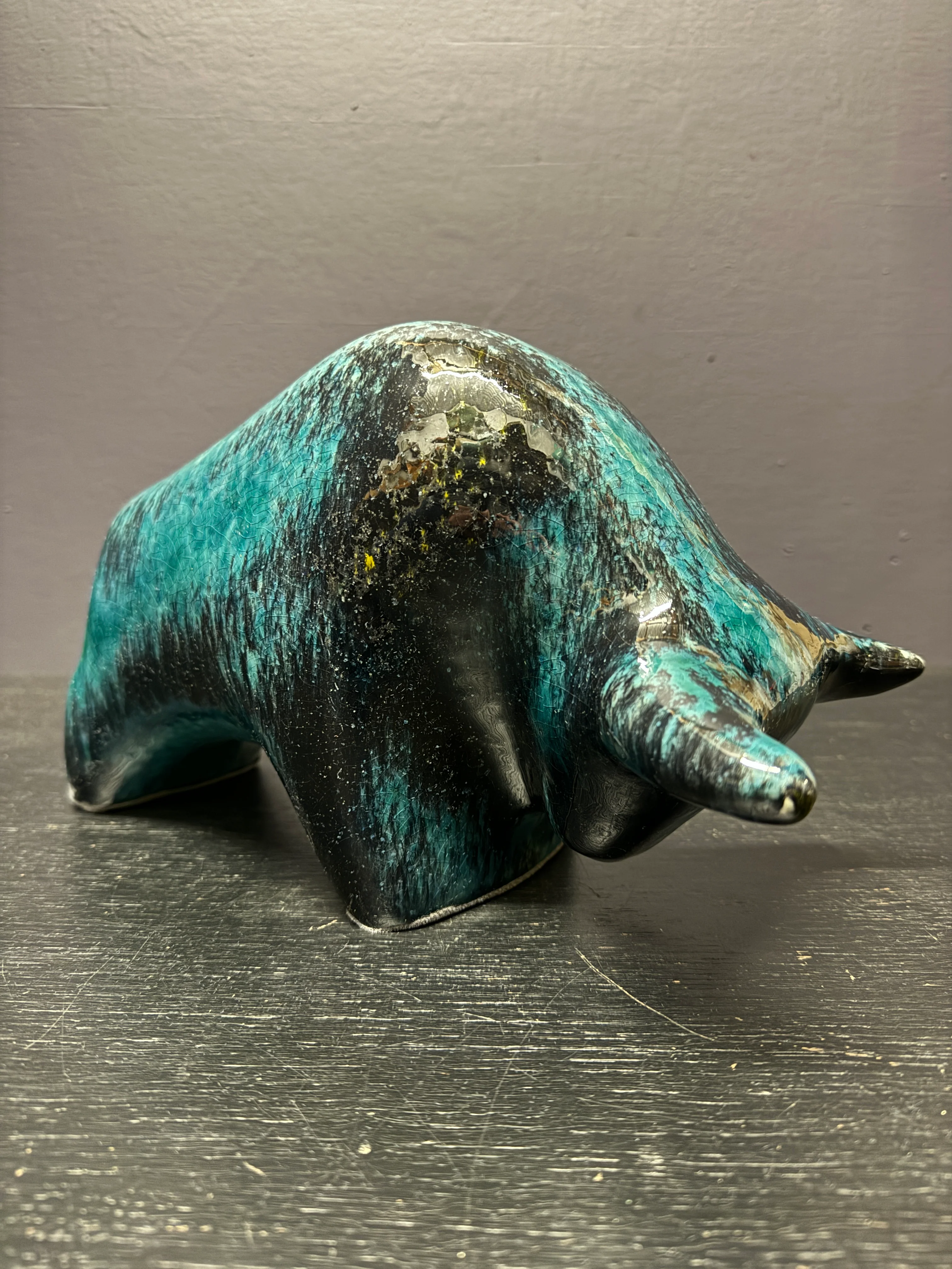 Otto Keramik Large Ceramic Bull West German Pottery Fat Lava - Image 5