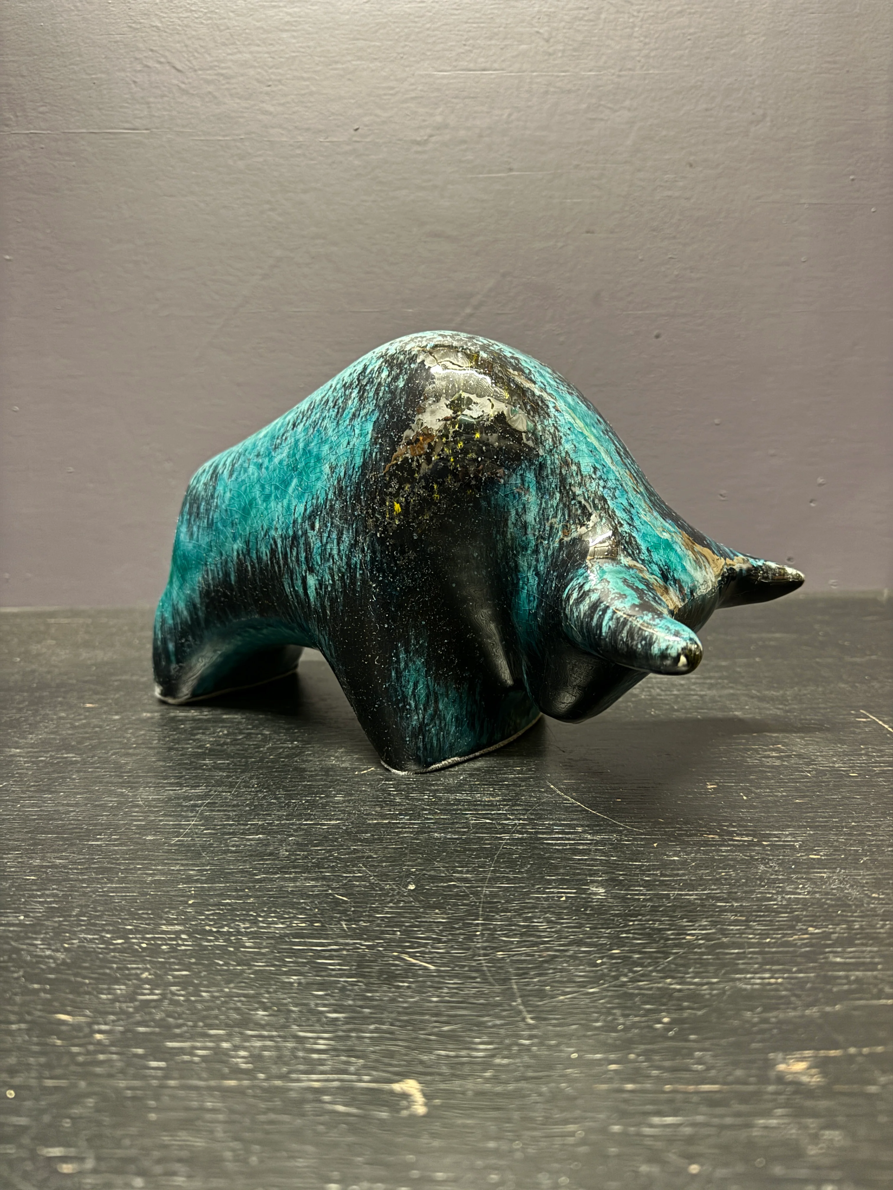 Otto Keramik Large Ceramic Bull West German Pottery Fat Lava - Image 6