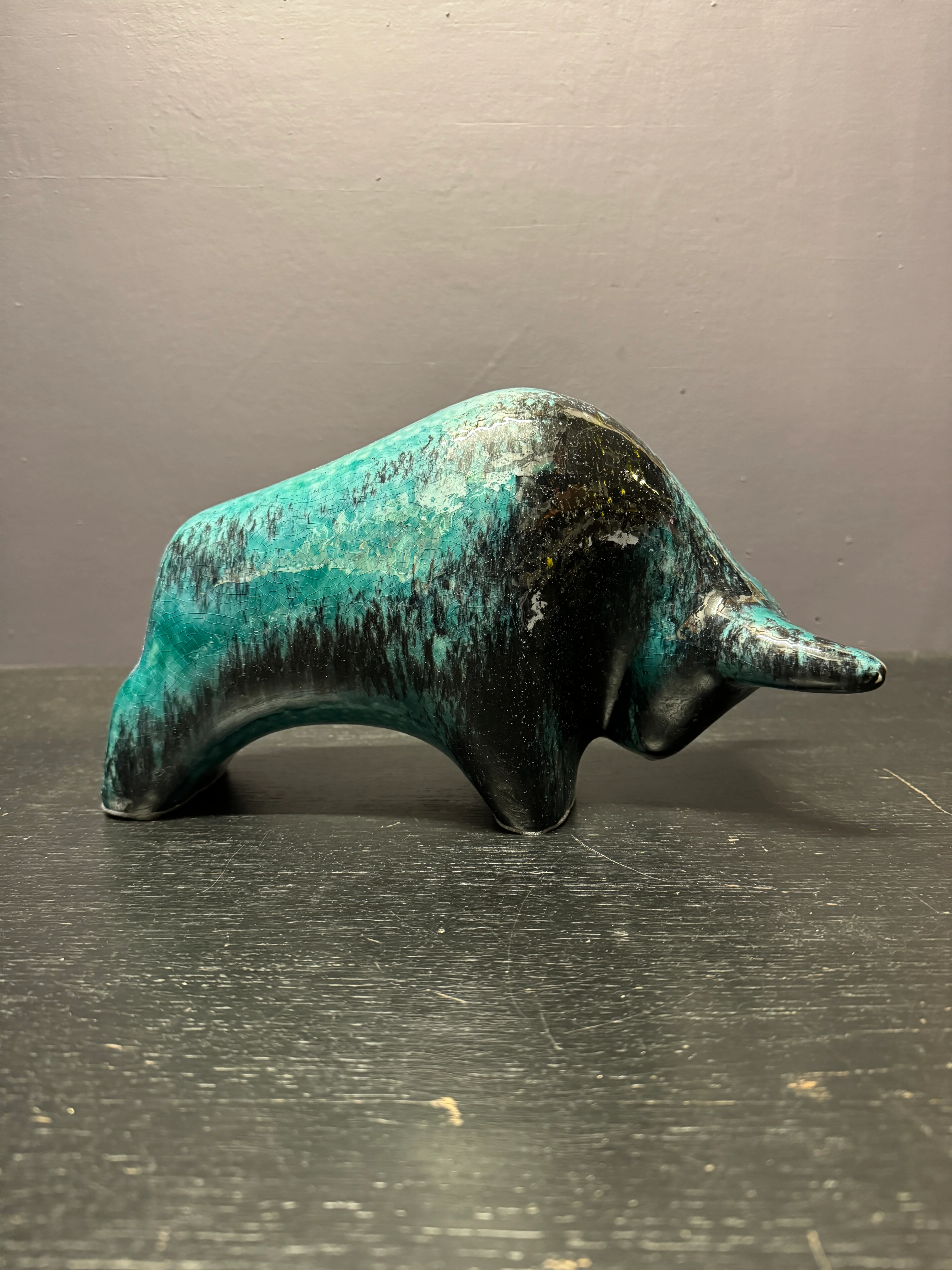 Otto Keramik Large Ceramic Bull West German Pottery Fat Lava - Image 7