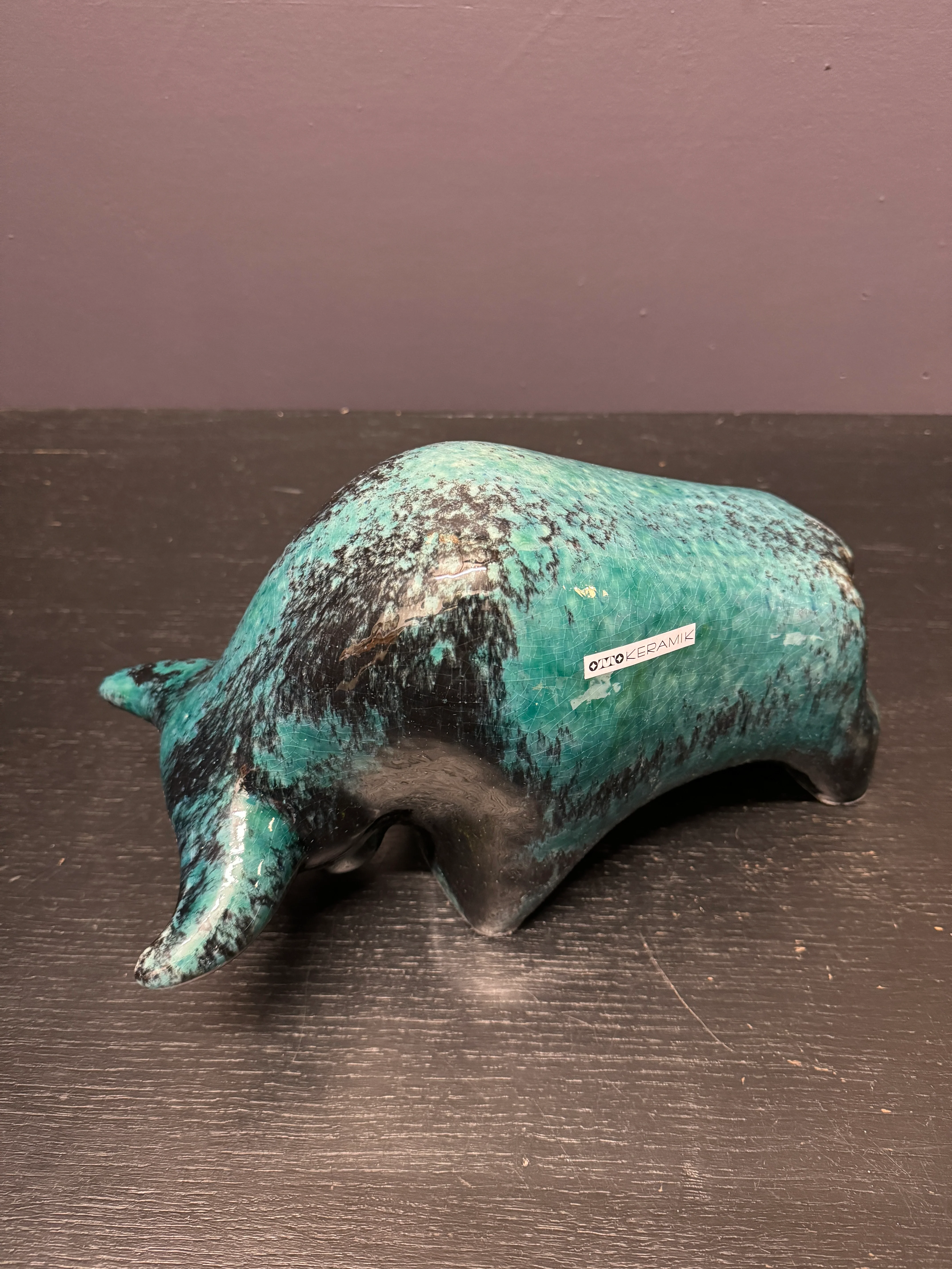 Otto Keramik Large Ceramic Bull West German Pottery Fat Lava - Image 8