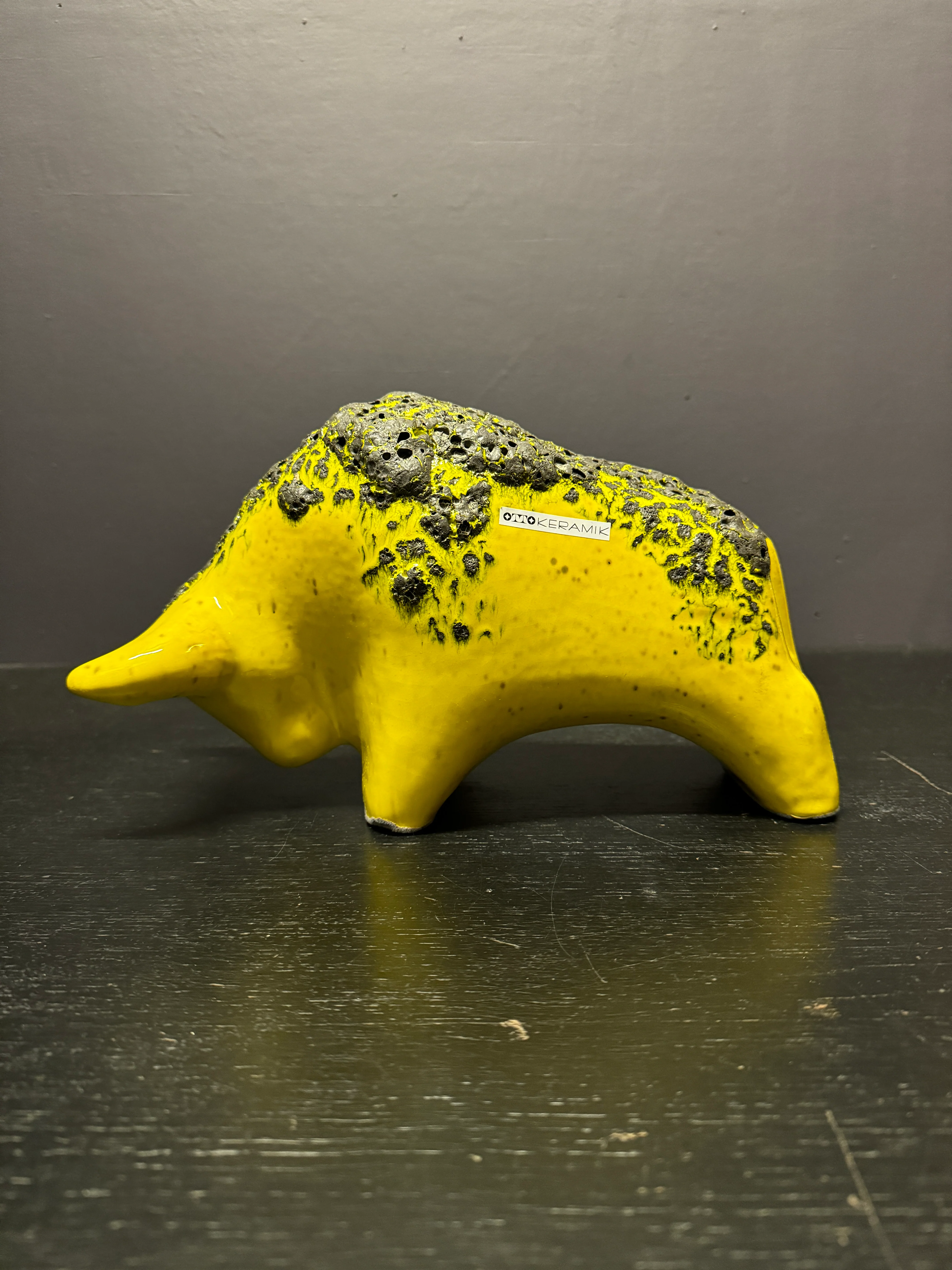 Otto Keramik Large Ceramic Bull West German Pottery Fat Lava