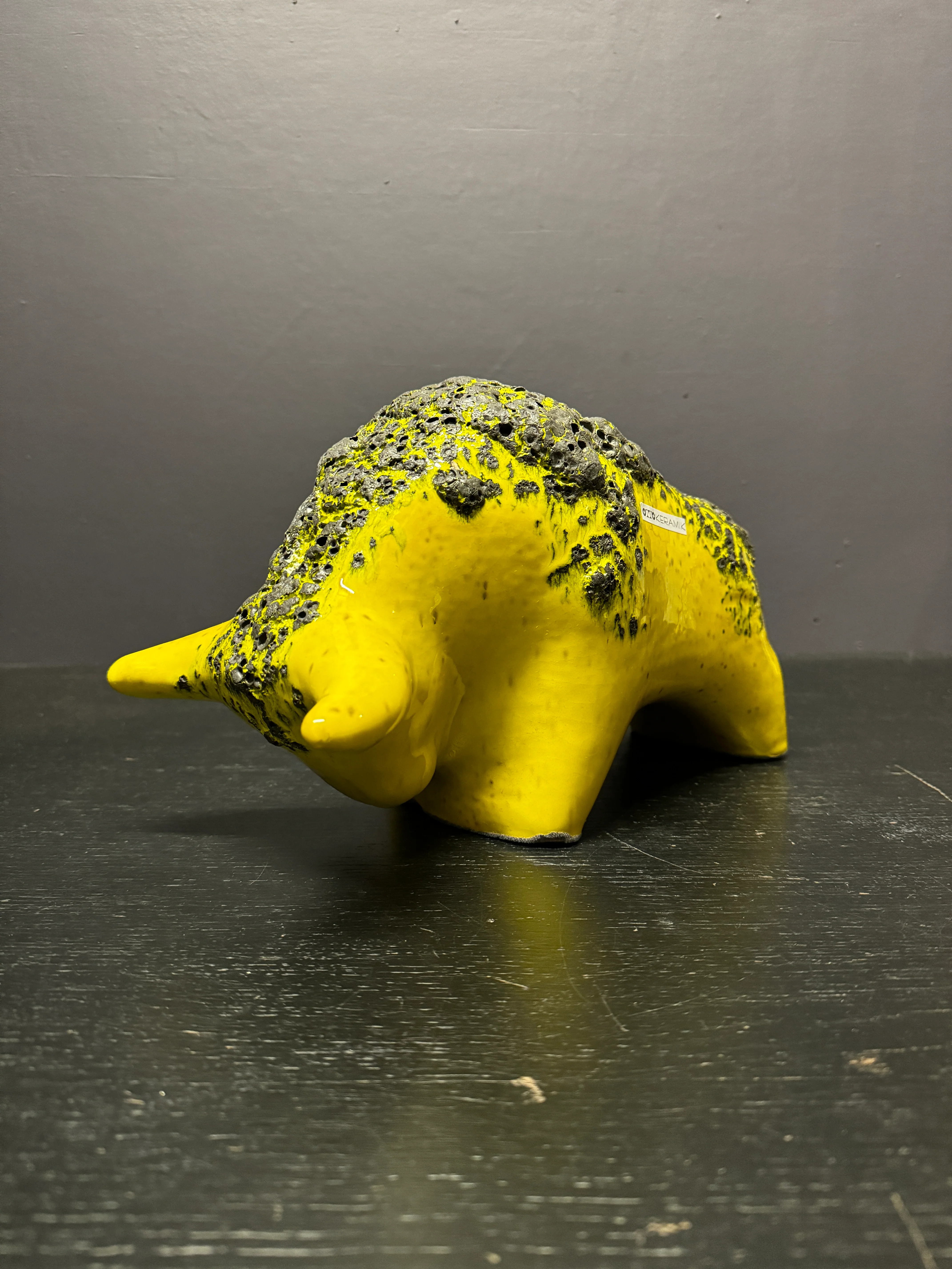 Otto Keramik Large Ceramic Bull West German Pottery Fat Lava - Image 2