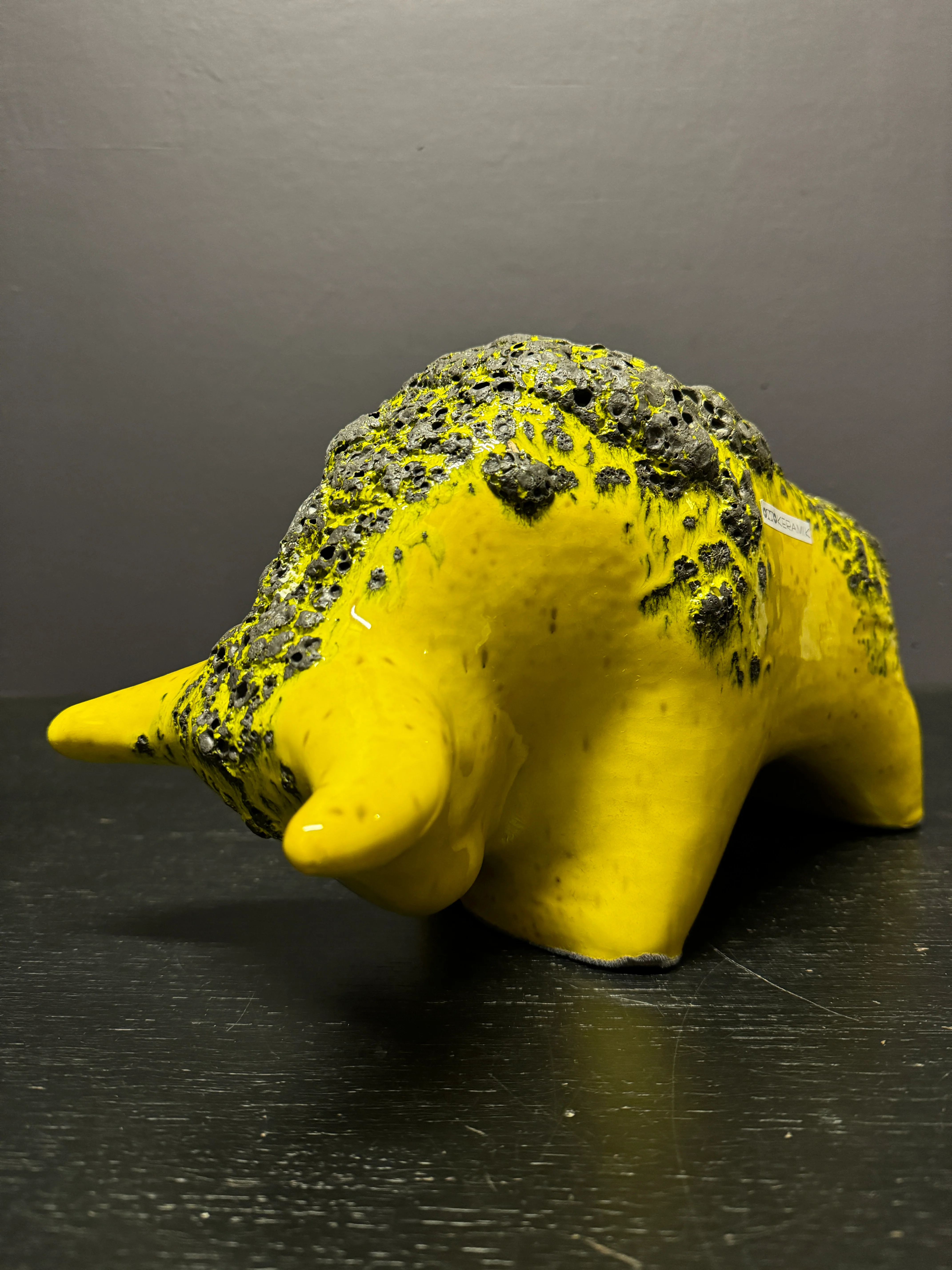 Otto Keramik Large Ceramic Bull West German Pottery Fat Lava - Image 3