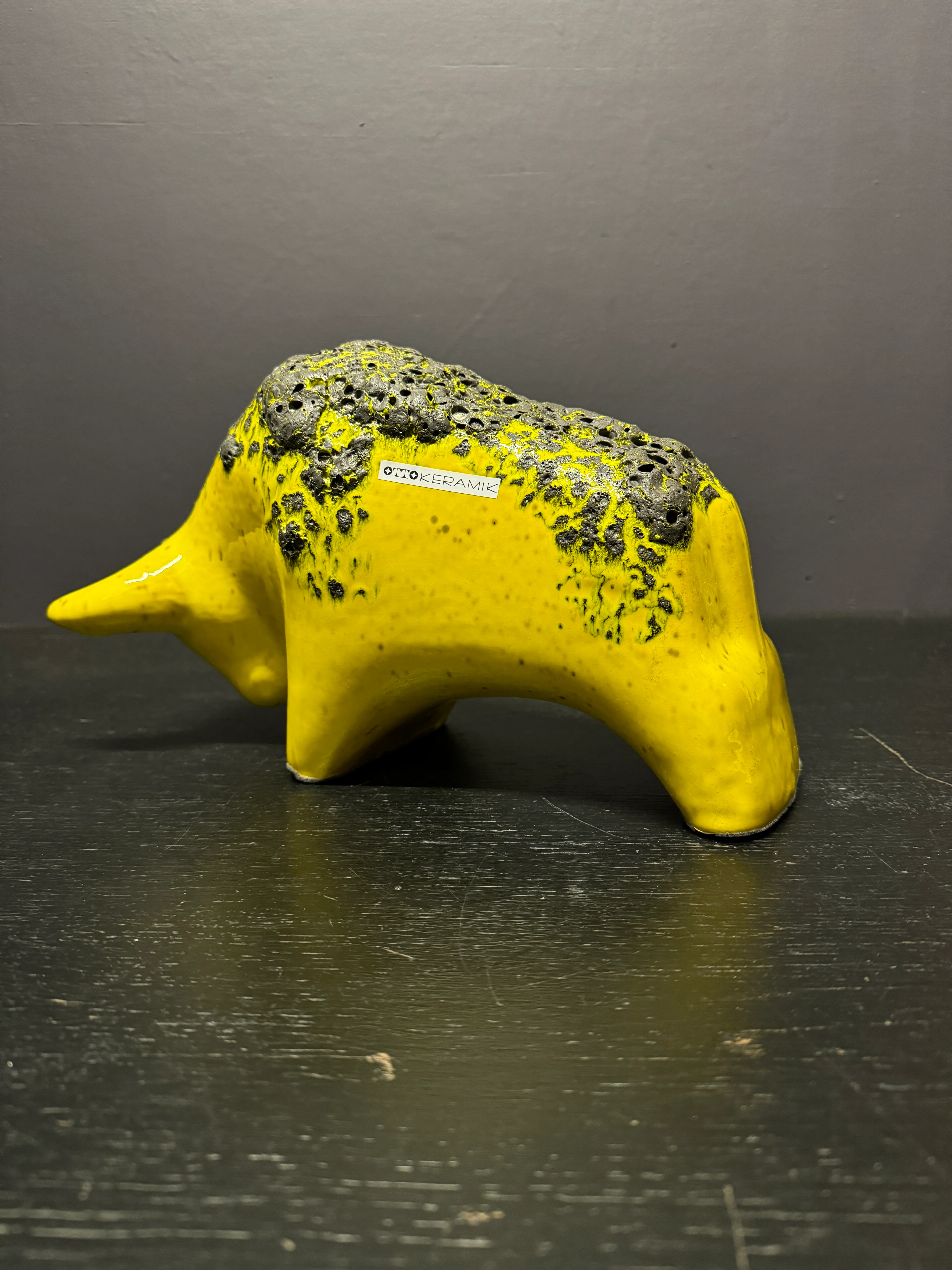 Otto Keramik Large Ceramic Bull West German Pottery Fat Lava - Image 9