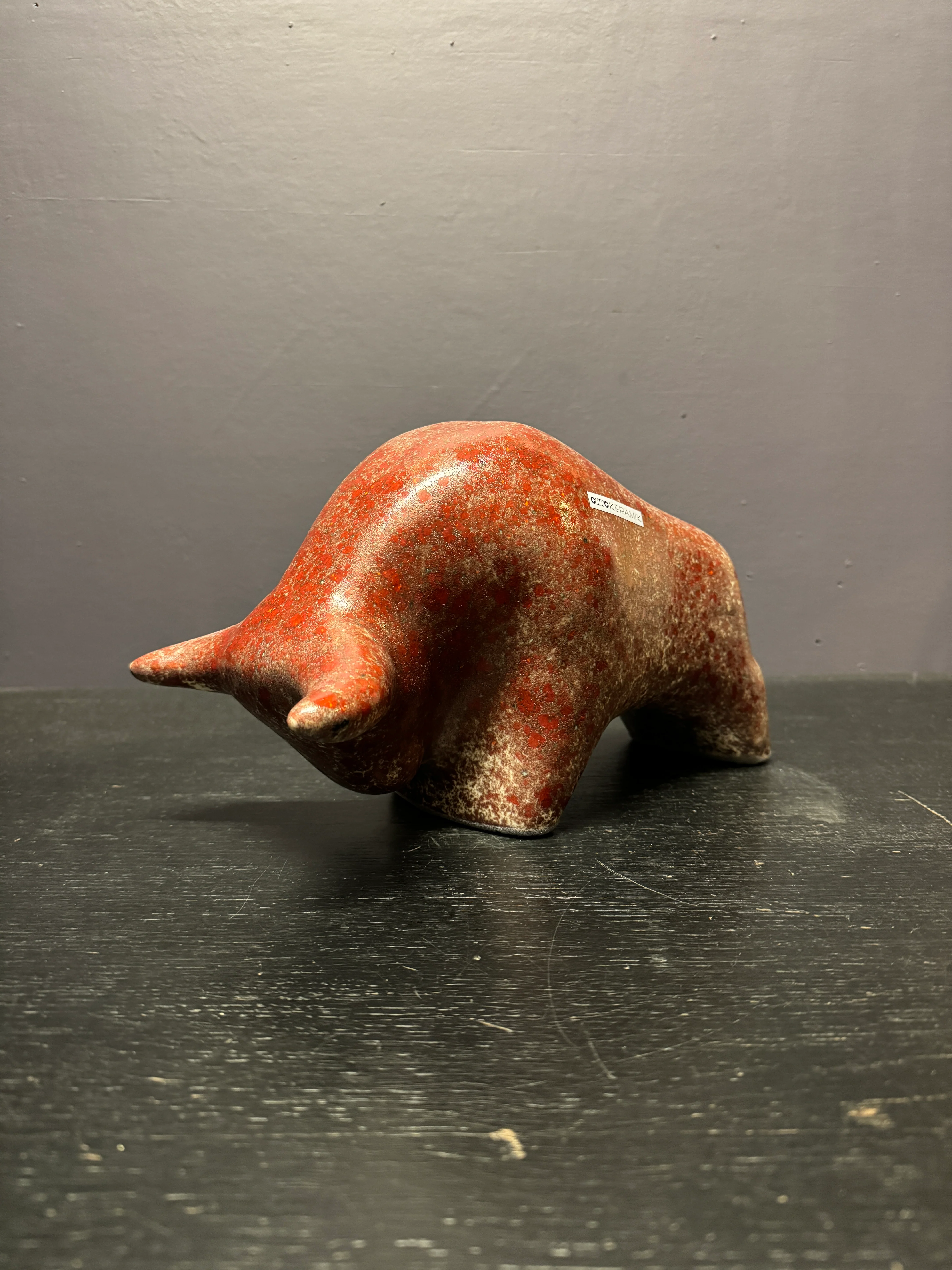 Otto Keramik Large Ceramic Bull West German Pottery Fat Lava - Image 2