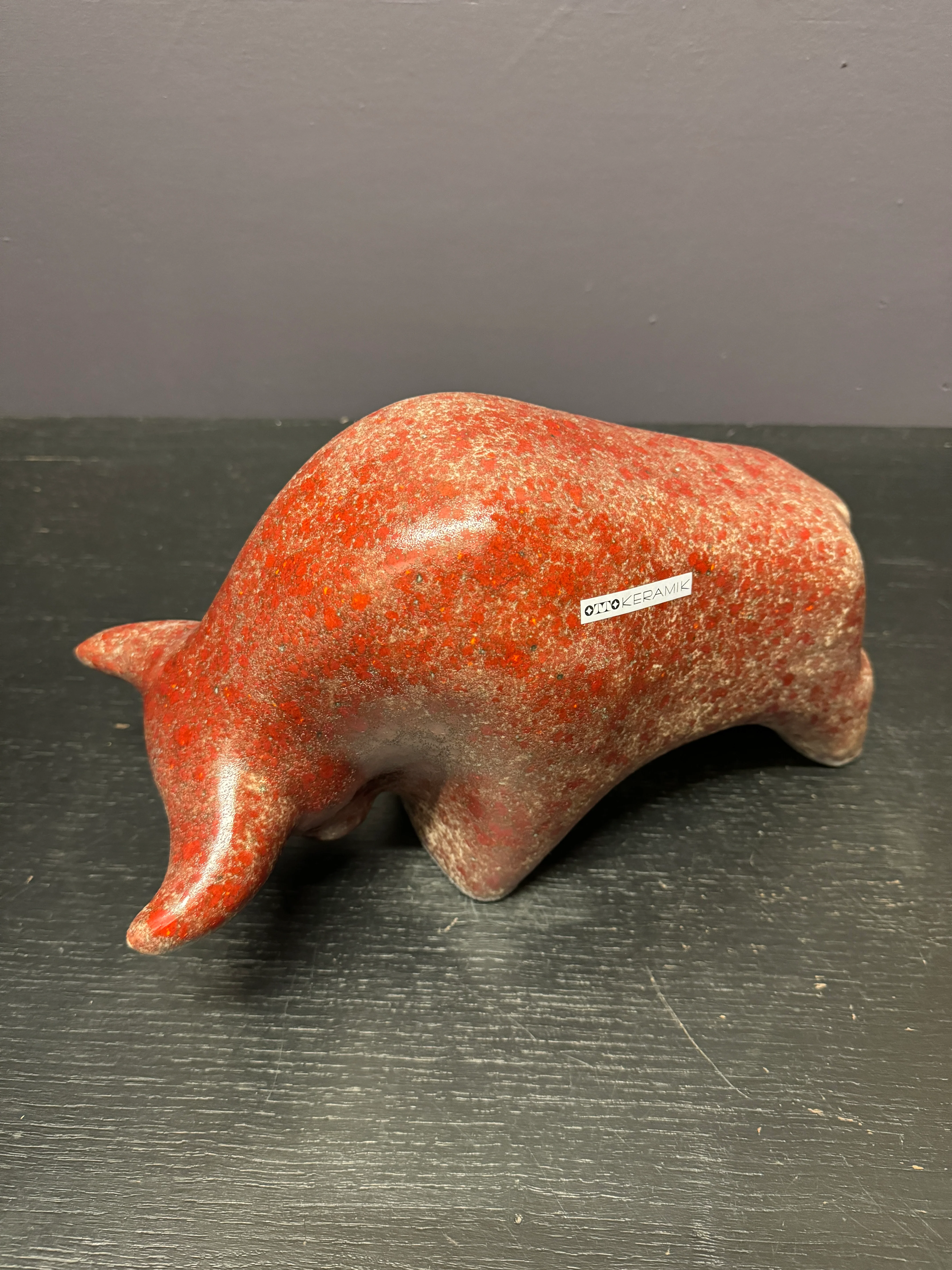 Otto Keramik Large Ceramic Bull West German Pottery Fat Lava - Image 8