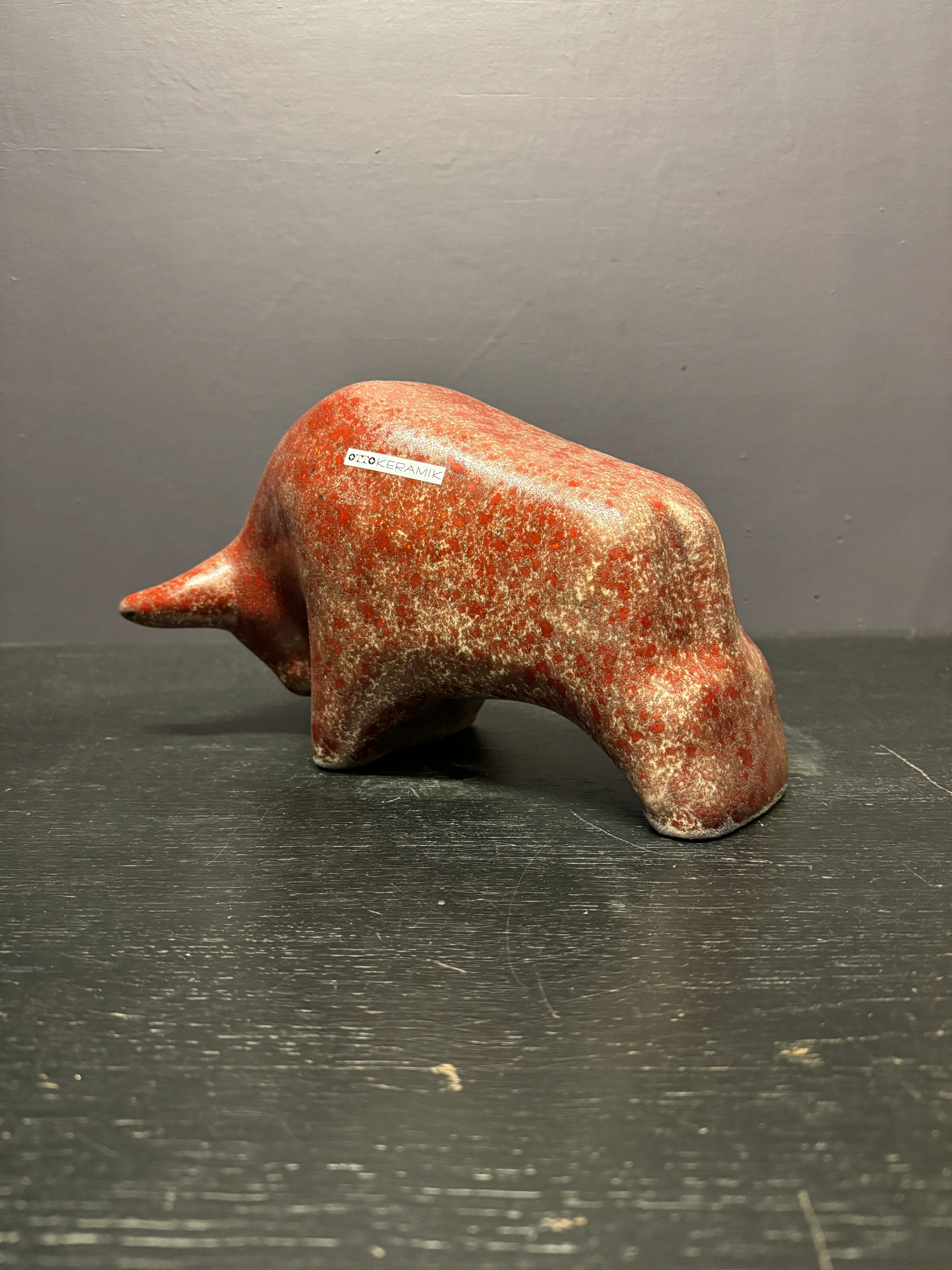 Otto Keramik Large Ceramic Bull West German Pottery Fat Lava - Image 9