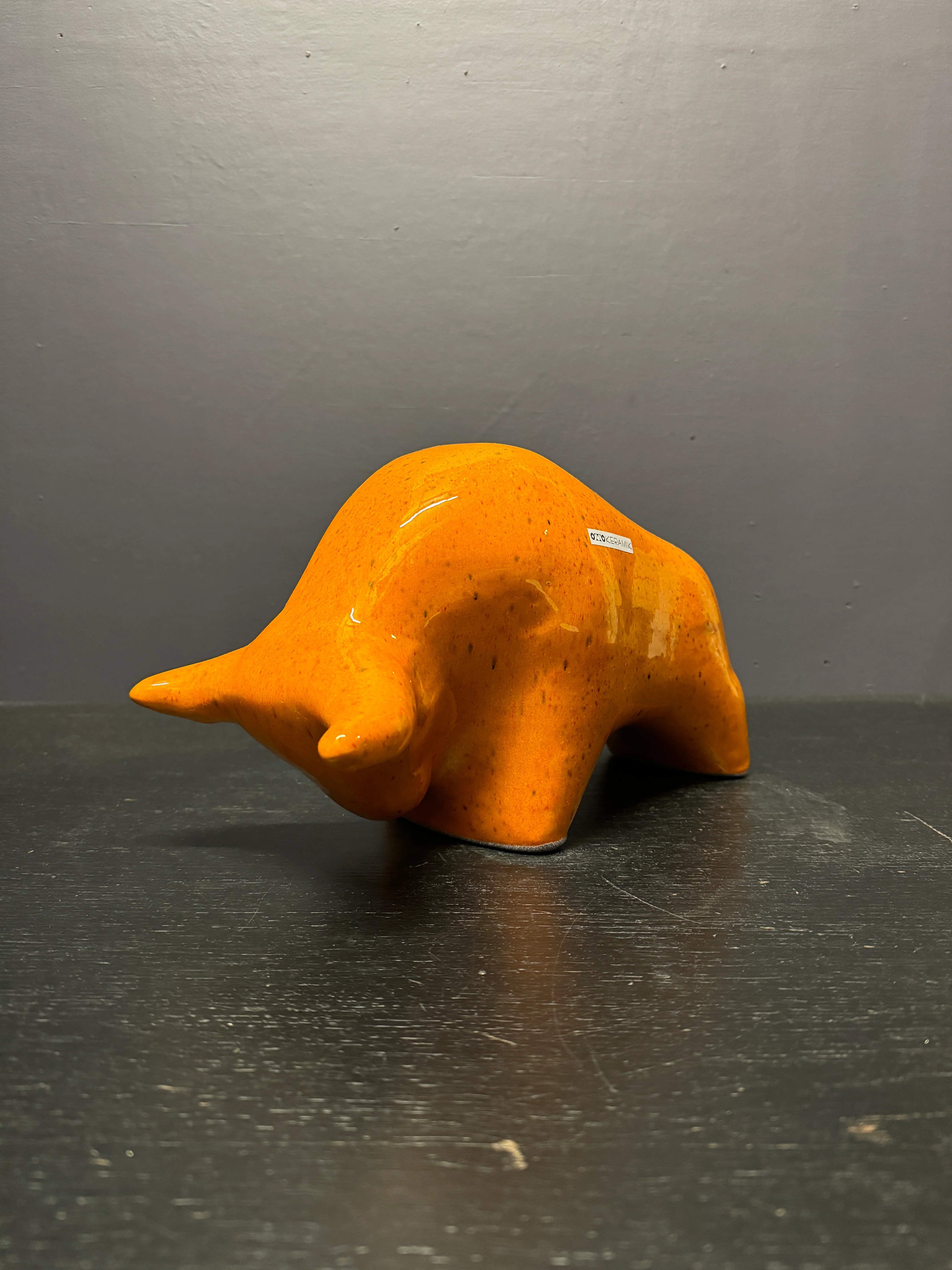 Otto Keramik Large Ceramic Bull West German Pottery Fat Lava - Image 2