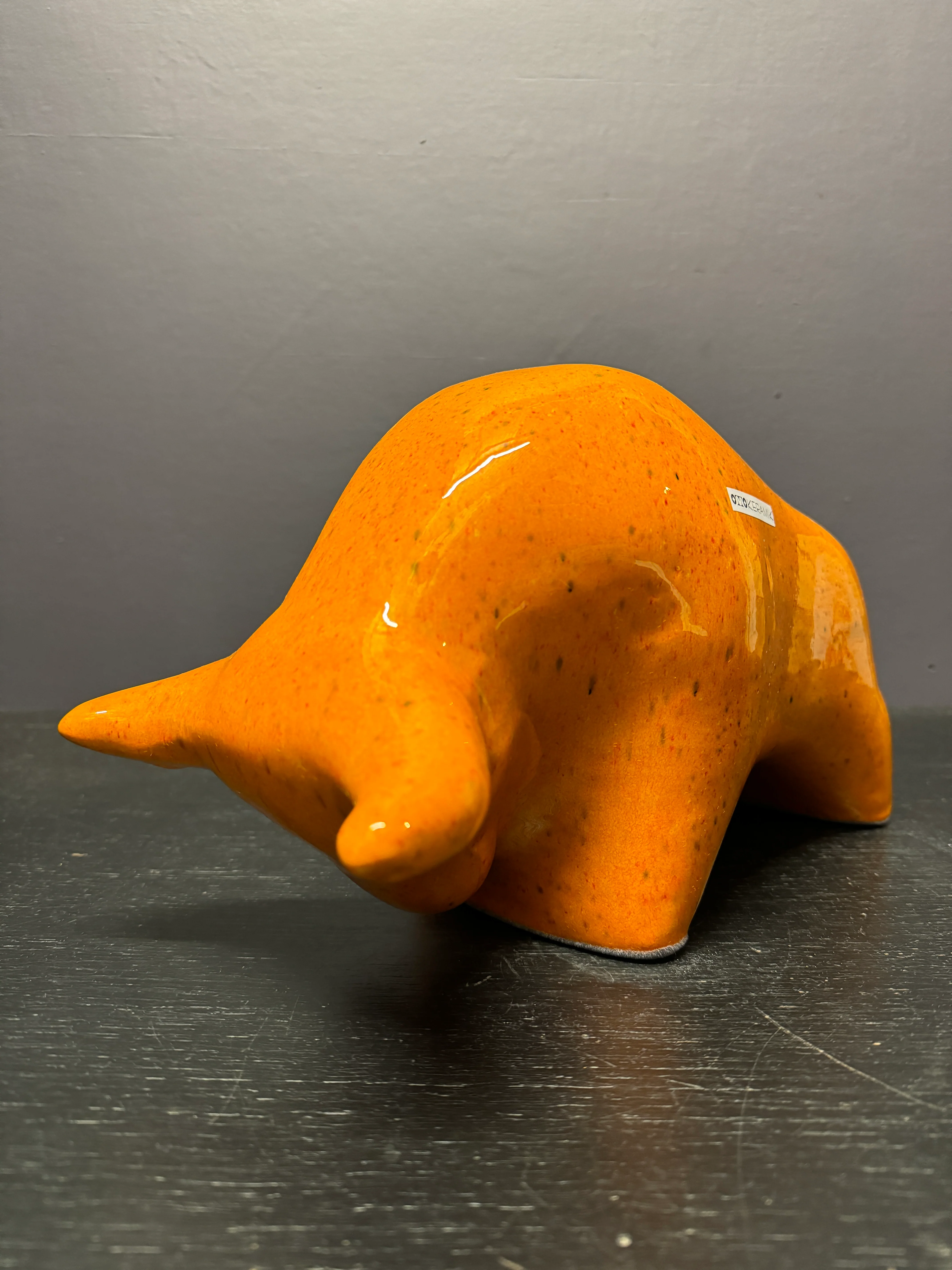 Otto Keramik Large Ceramic Bull West German Pottery Fat Lava - Image 3