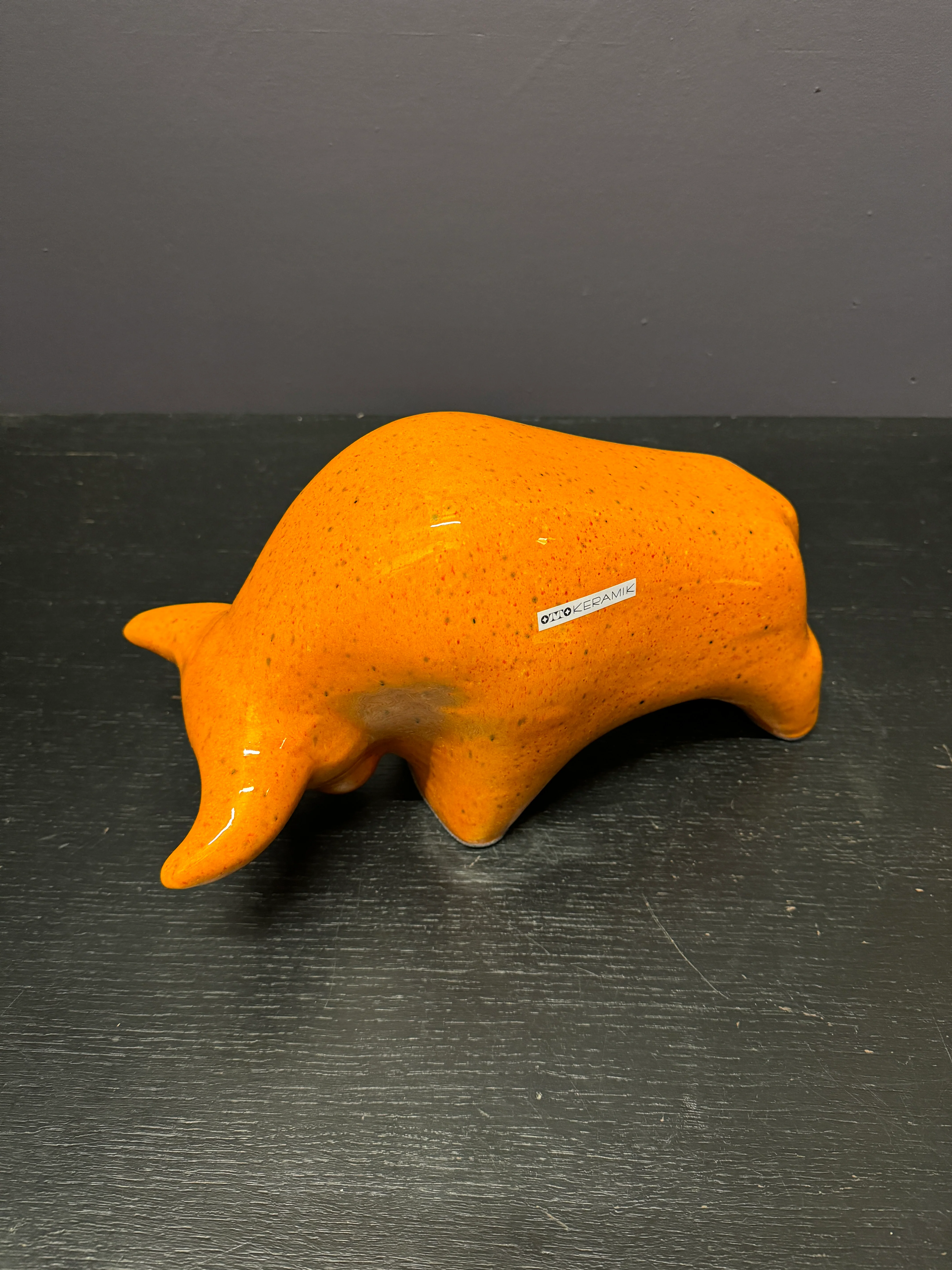 Otto Keramik Large Ceramic Bull West German Pottery Fat Lava - Image 8