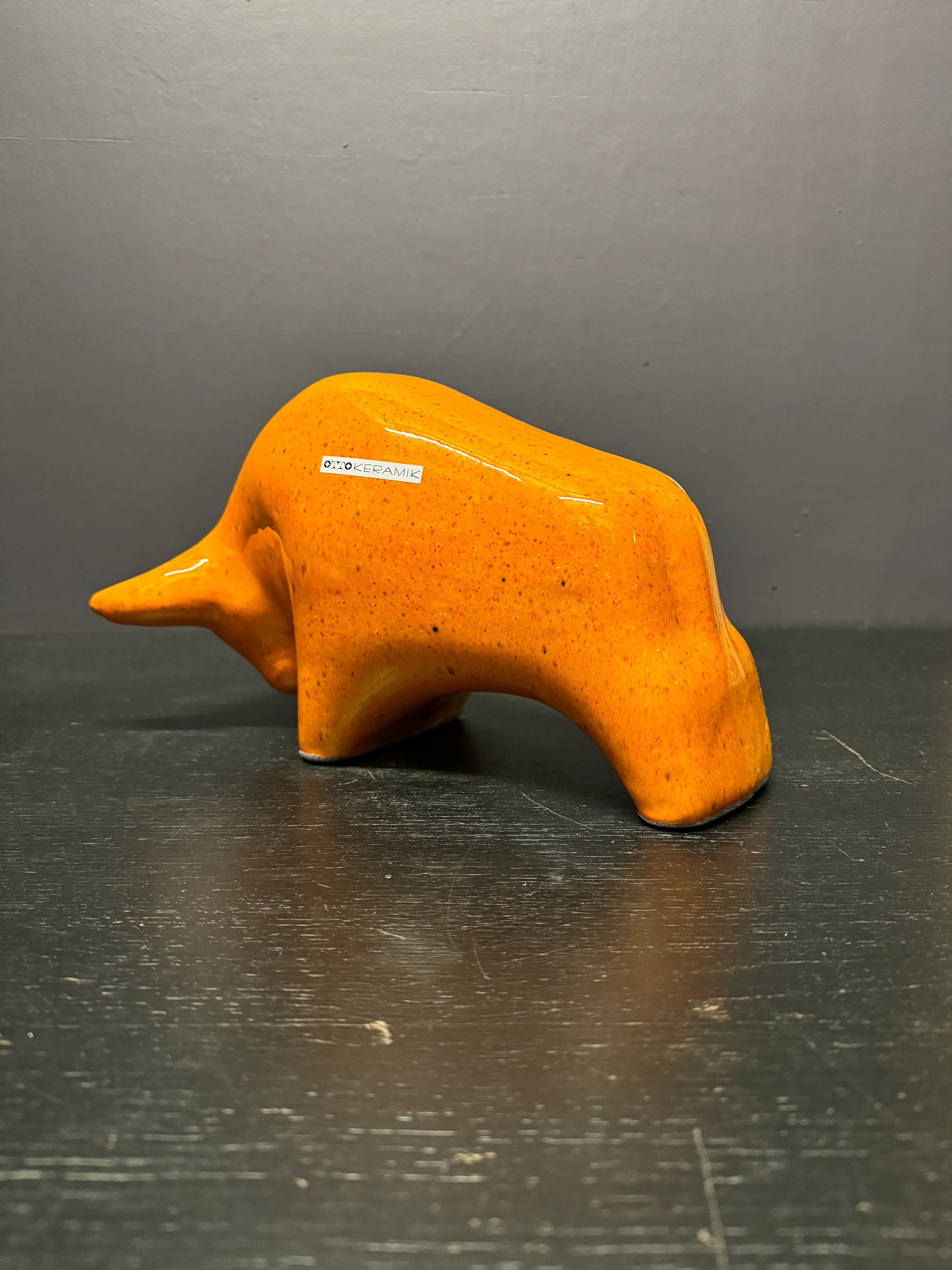 Otto Keramik Large Ceramic Bull West German Pottery Fat Lava - Image 9