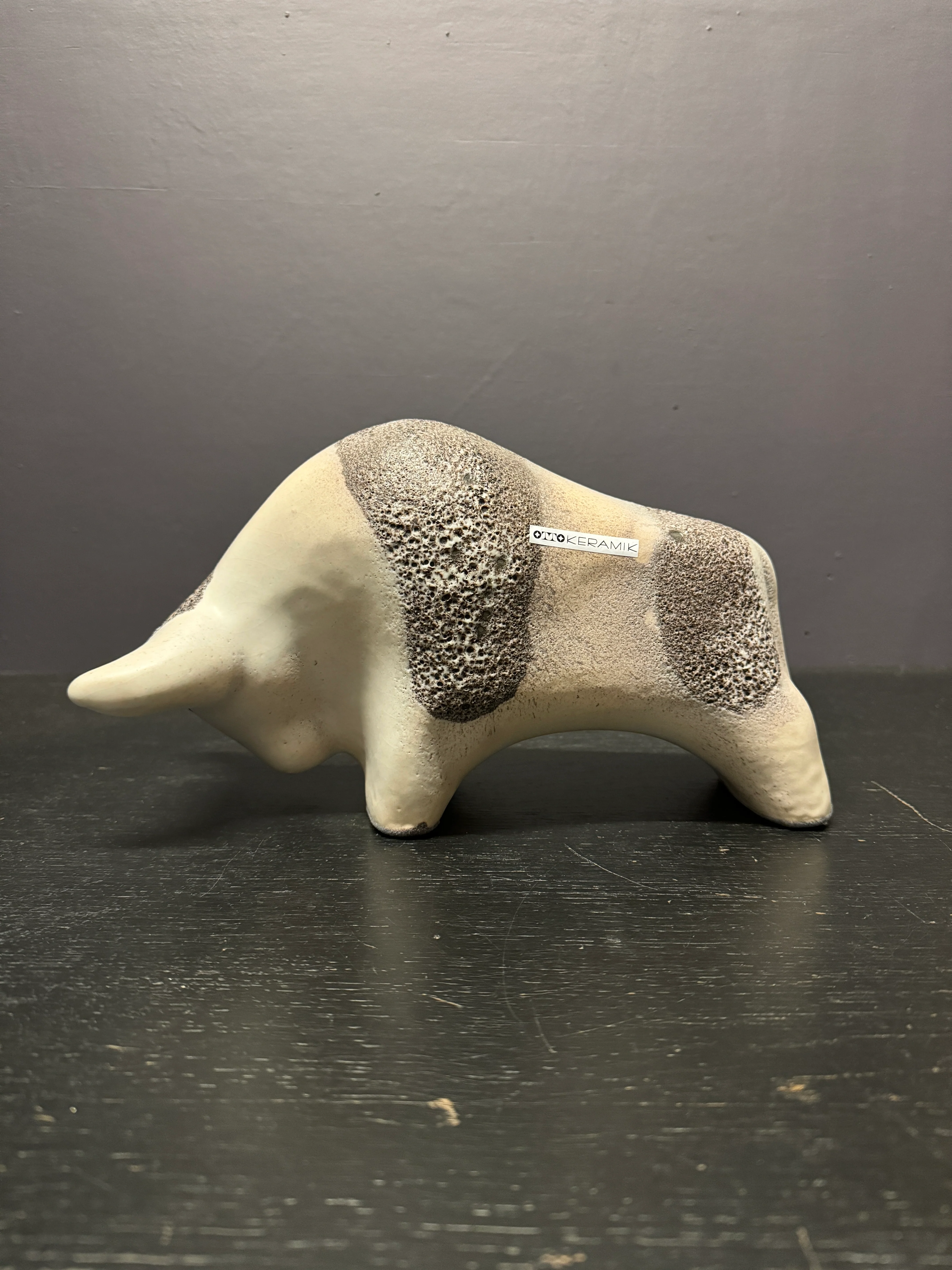 Otto Keramik Large Ceramic Bull West German Pottery Fat Lava