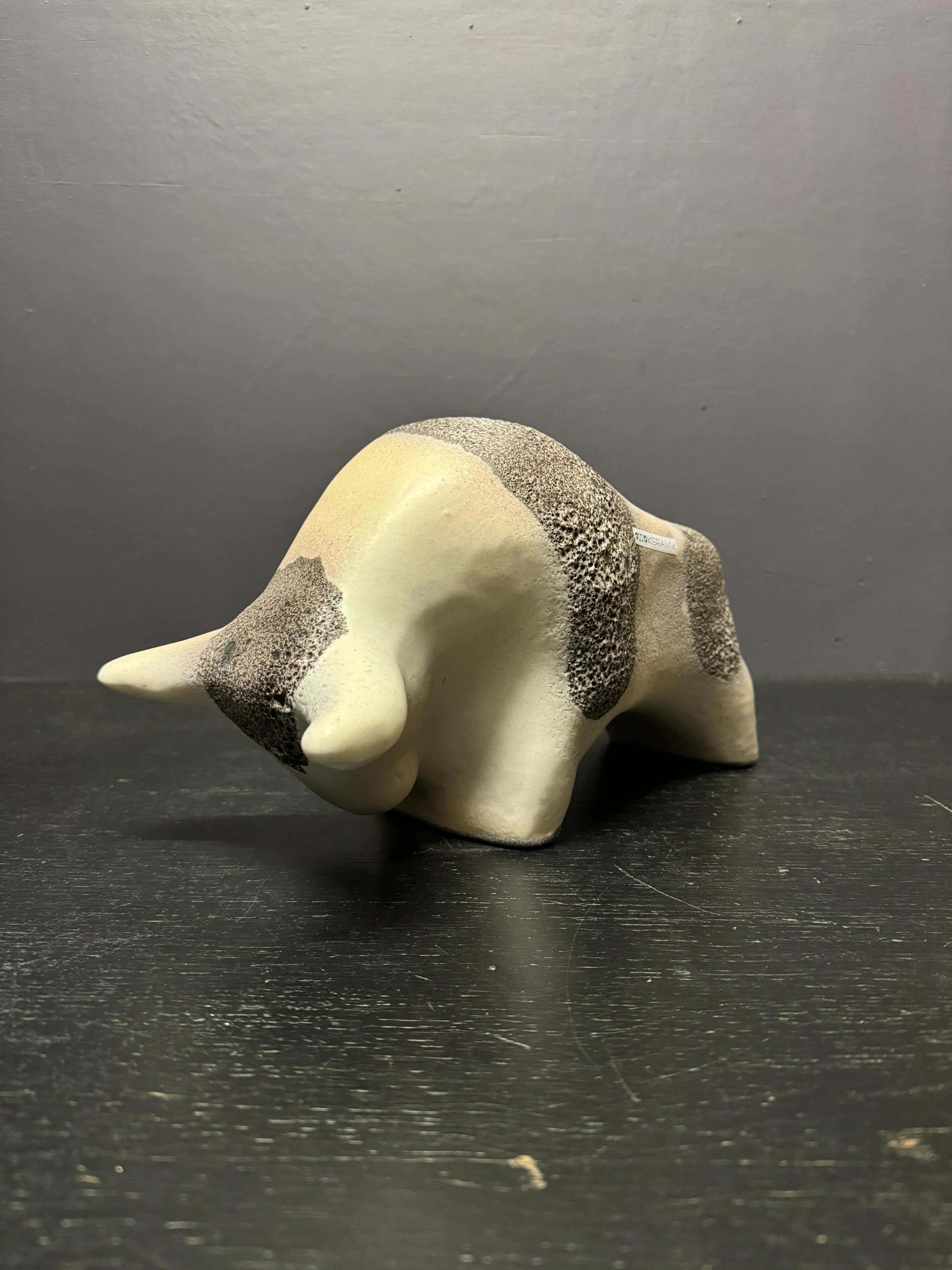Otto Keramik Large Ceramic Bull West German Pottery Fat Lava - Image 2