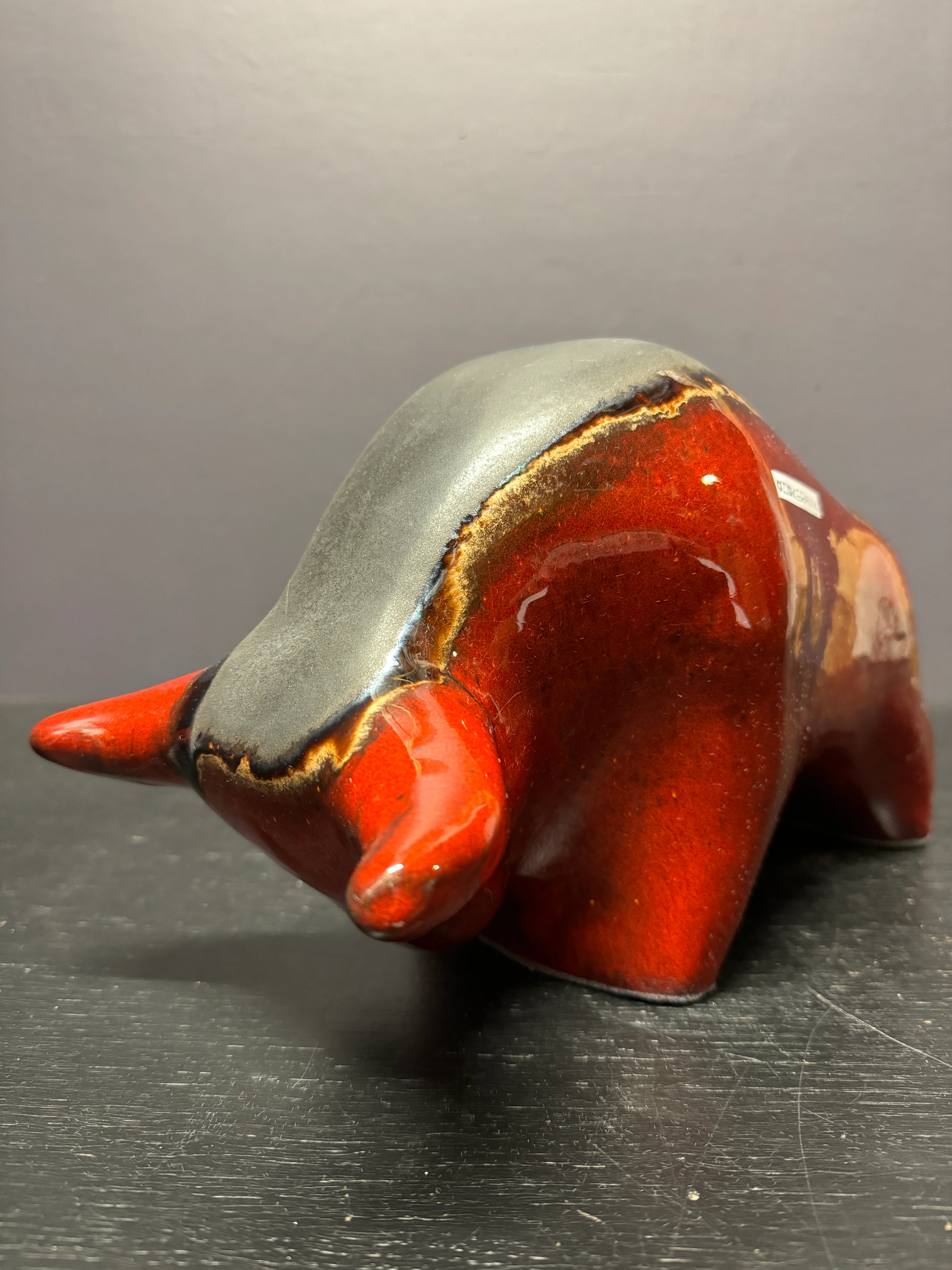 Otto Keramik Large Ceramic Bull West German Pottery Fat Lava - Image 3