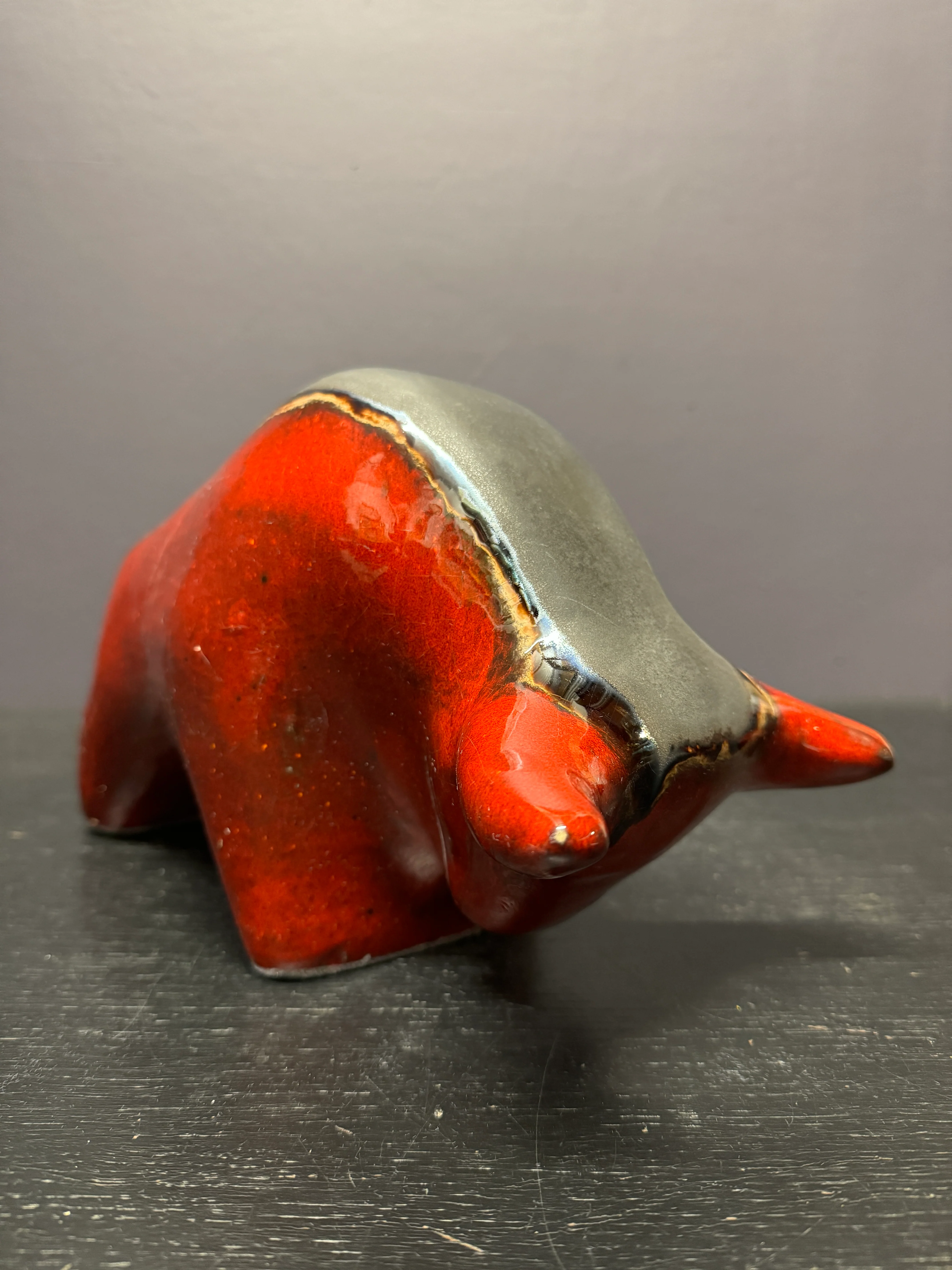 Otto Keramik Large Ceramic Bull West German Pottery Fat Lava - Image 5