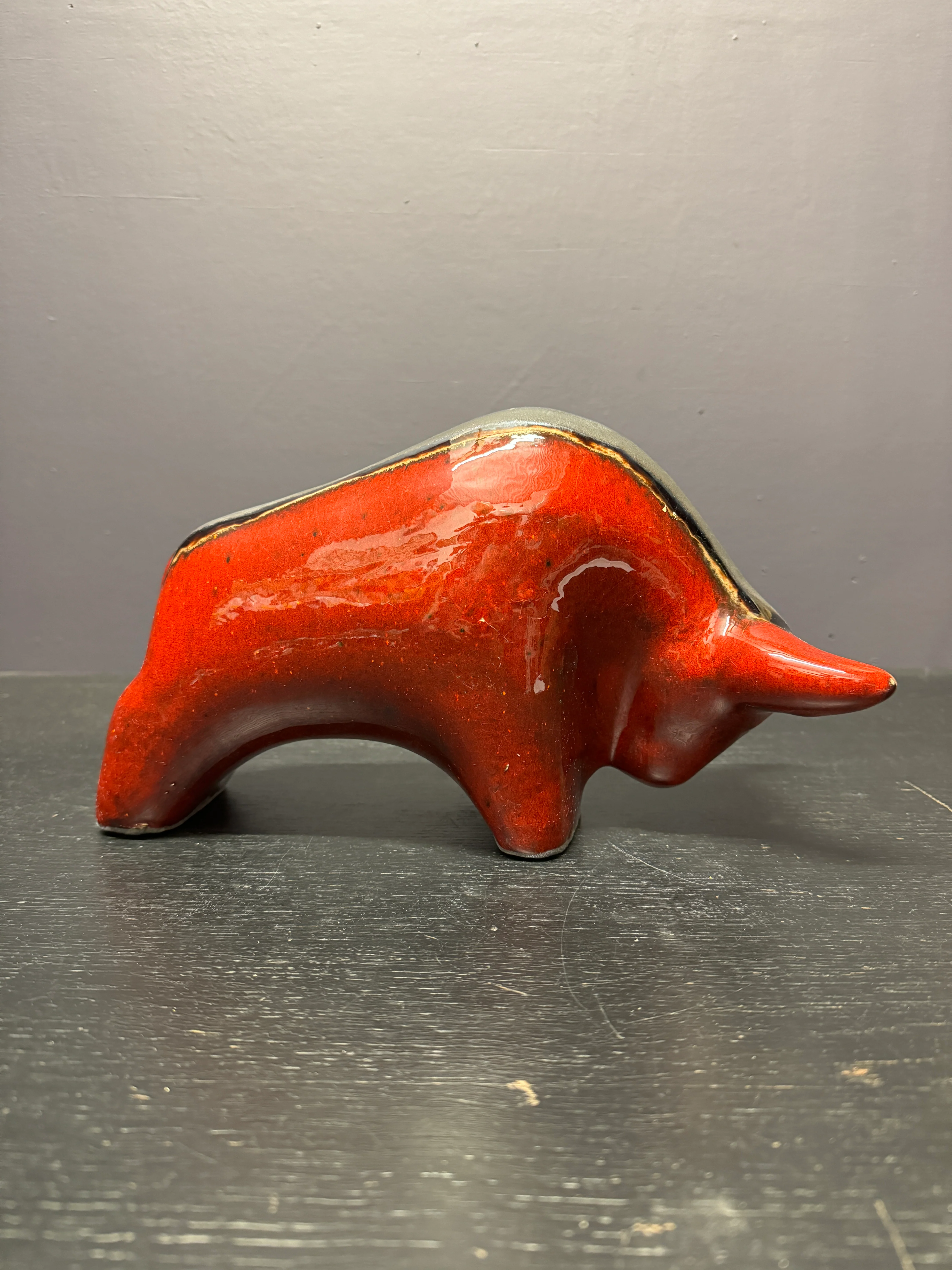 Otto Keramik Large Ceramic Bull West German Pottery Fat Lava - Image 7
