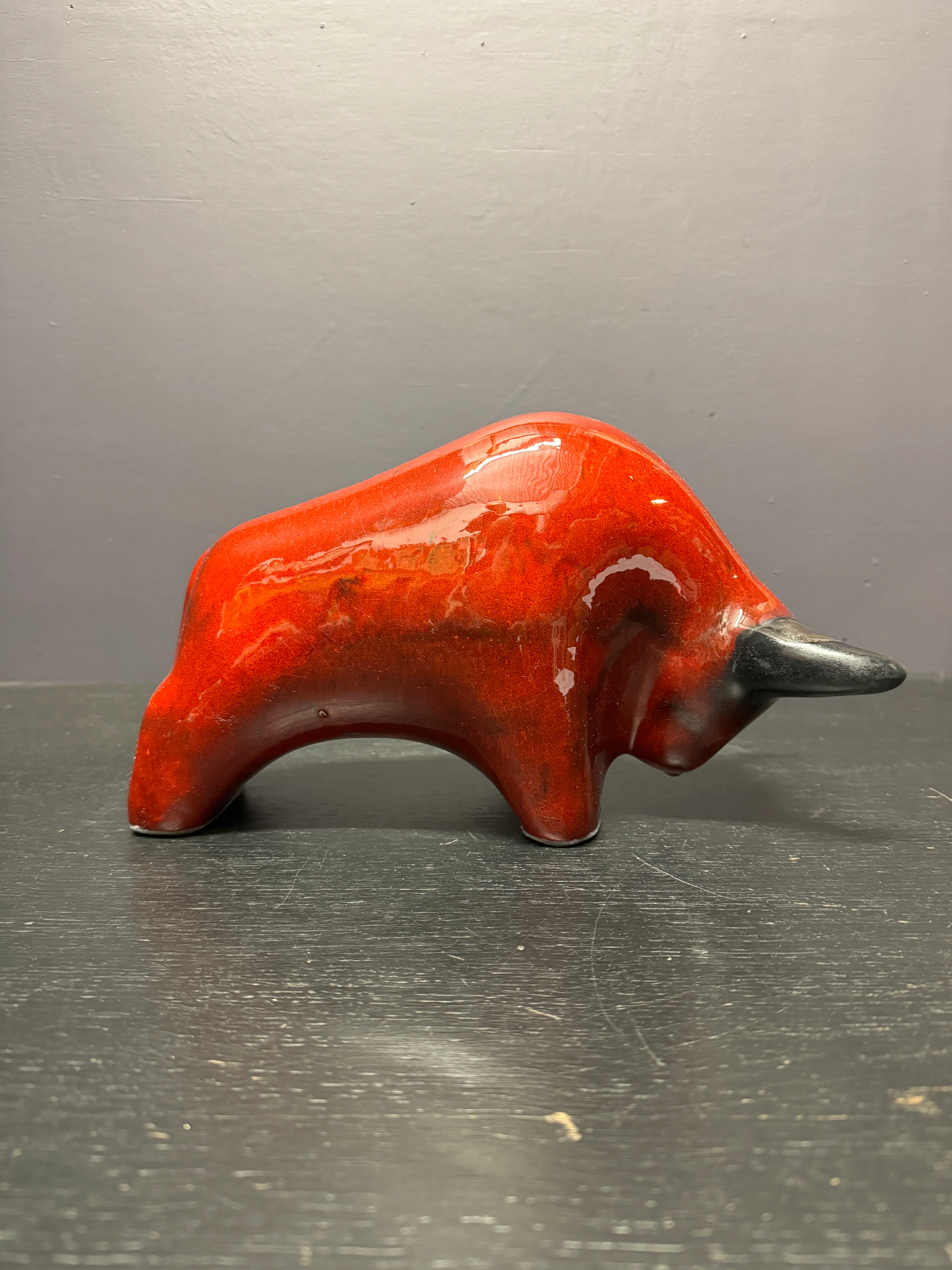 Otto Keramik Large Ceramic Bull West German Pottery Fat Lava - Image 7
