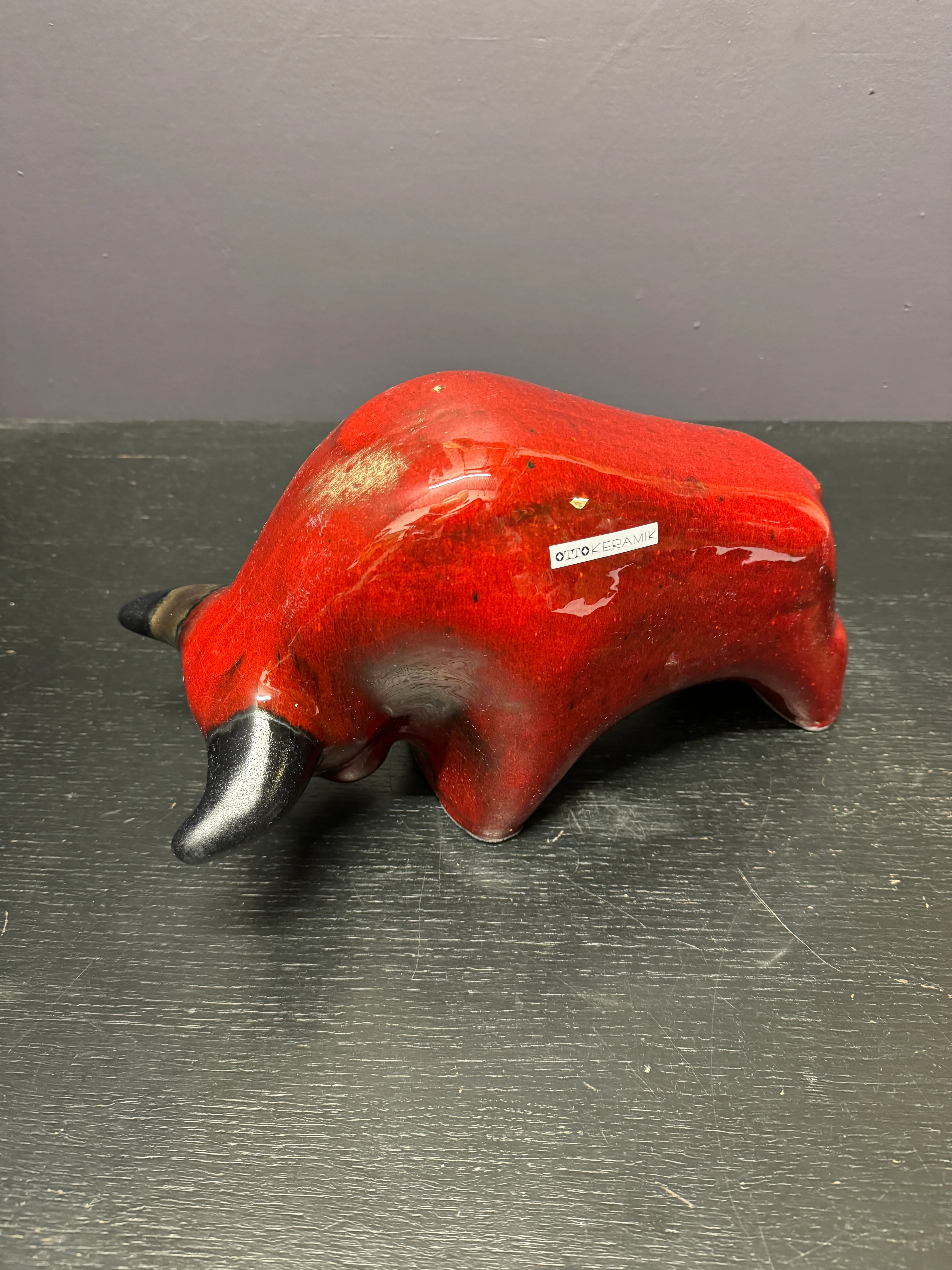 Otto Keramik Large Ceramic Bull West German Pottery Fat Lava - Image 8